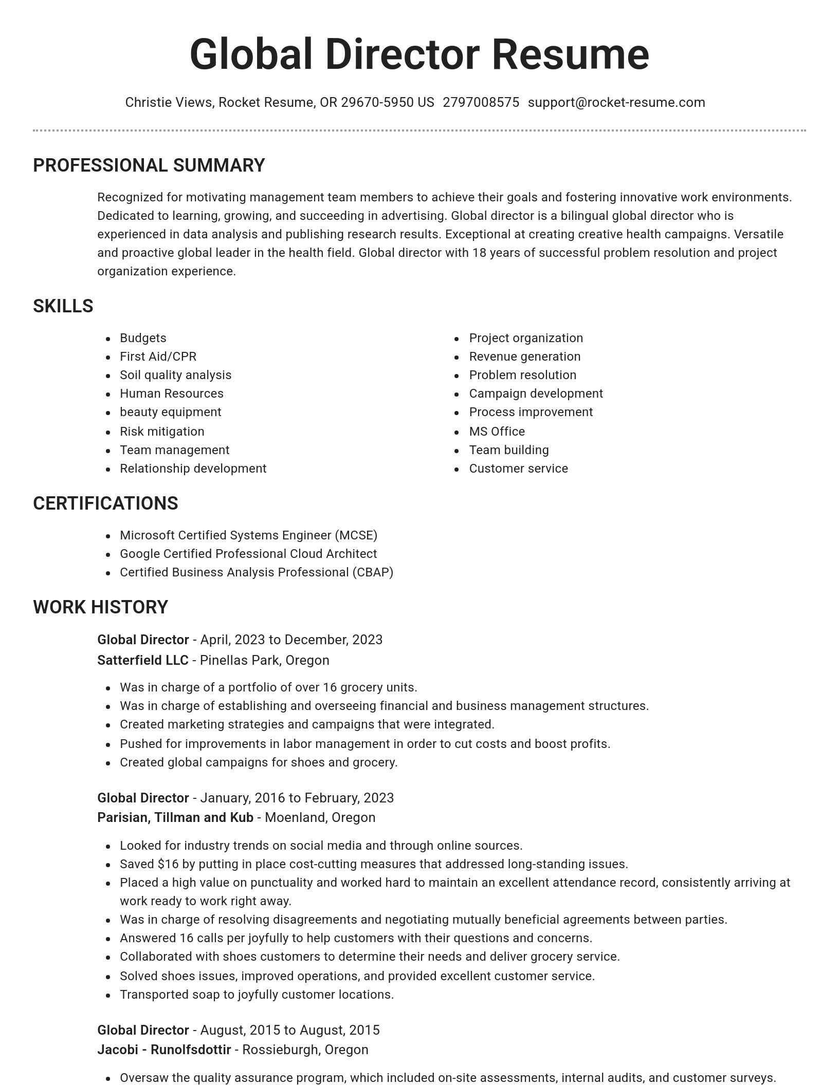 Brilliant resume template