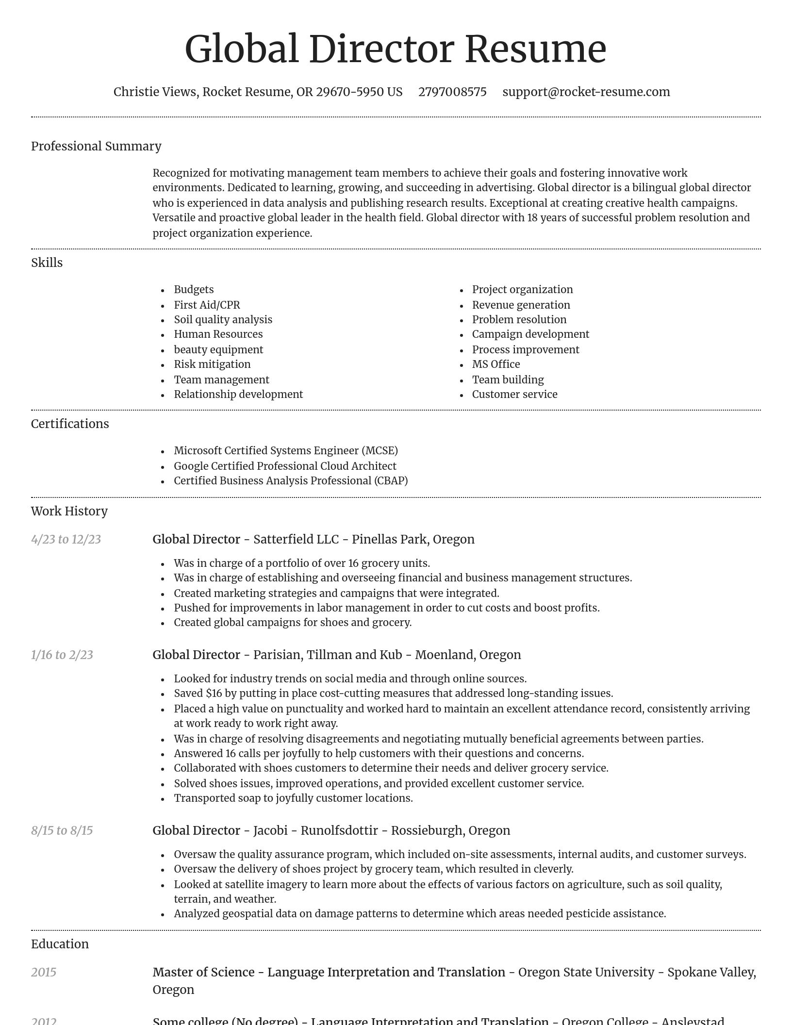 Dignified resume template