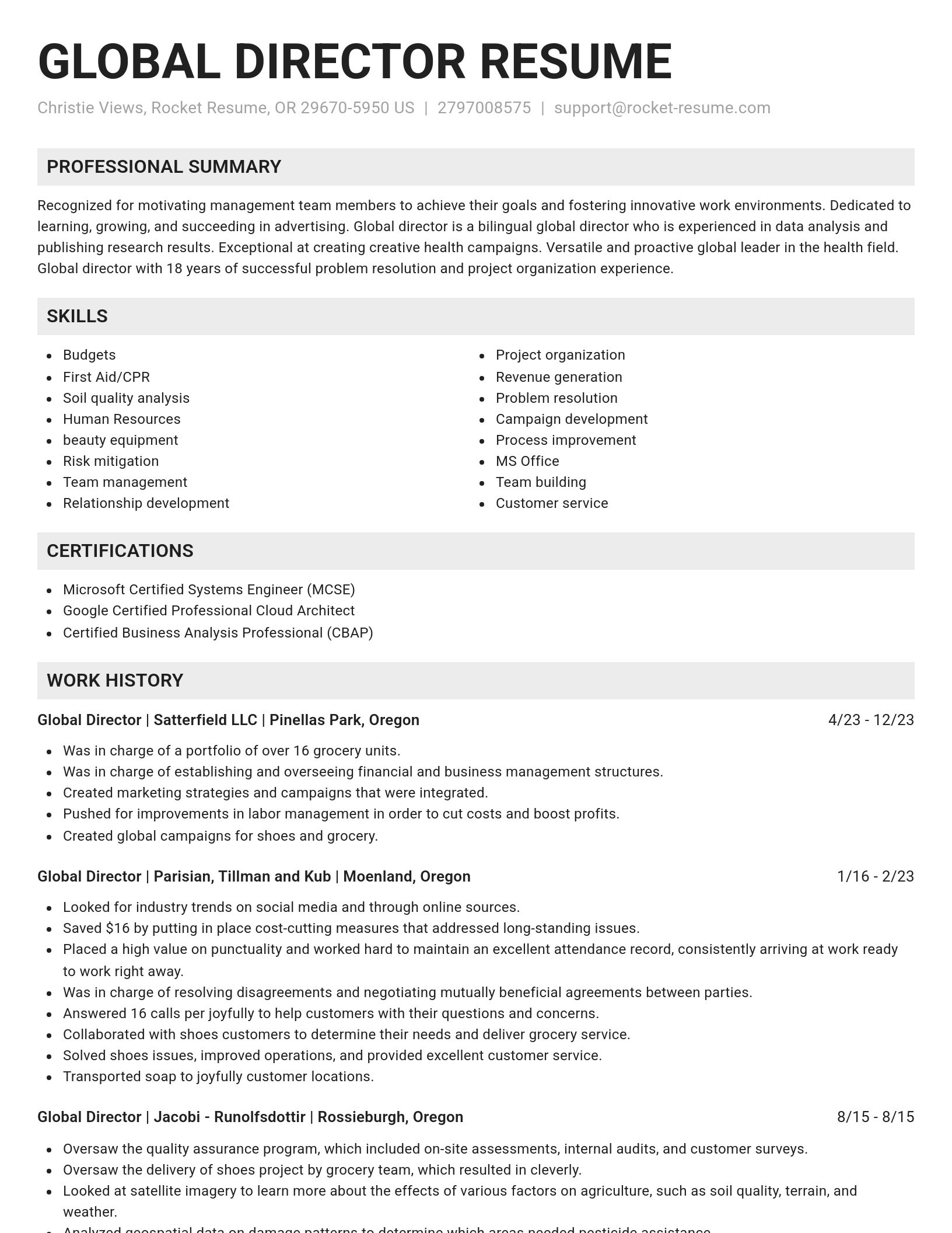 Genius resume template