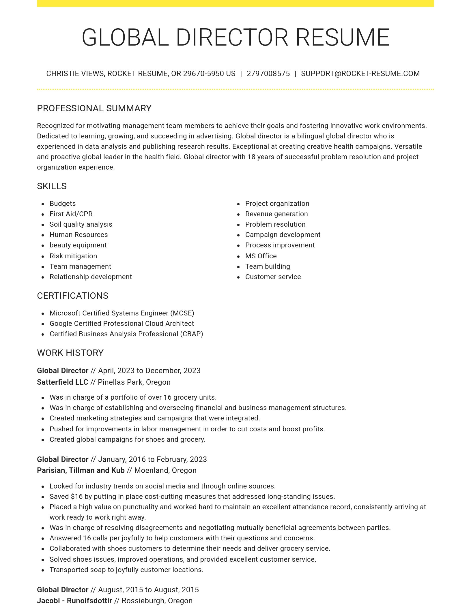 Grand resume template