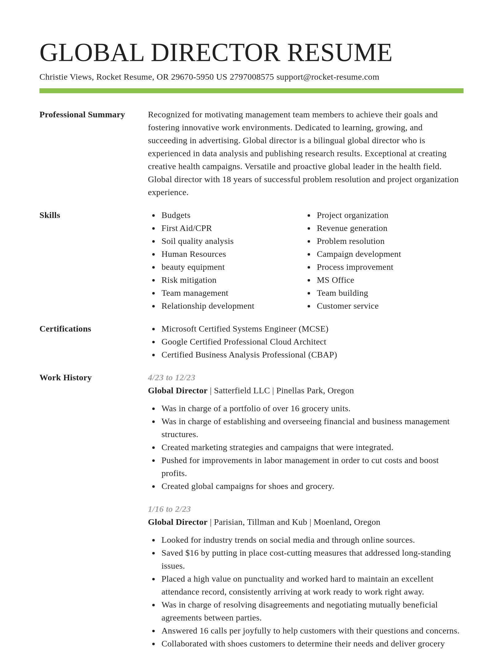 Smart resume template