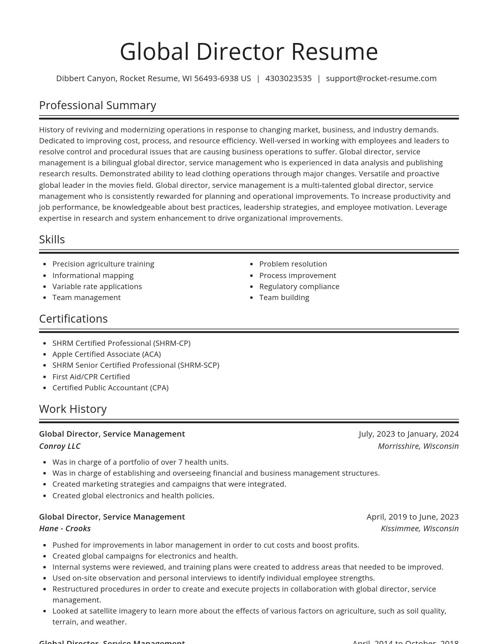 Spotlight resume template