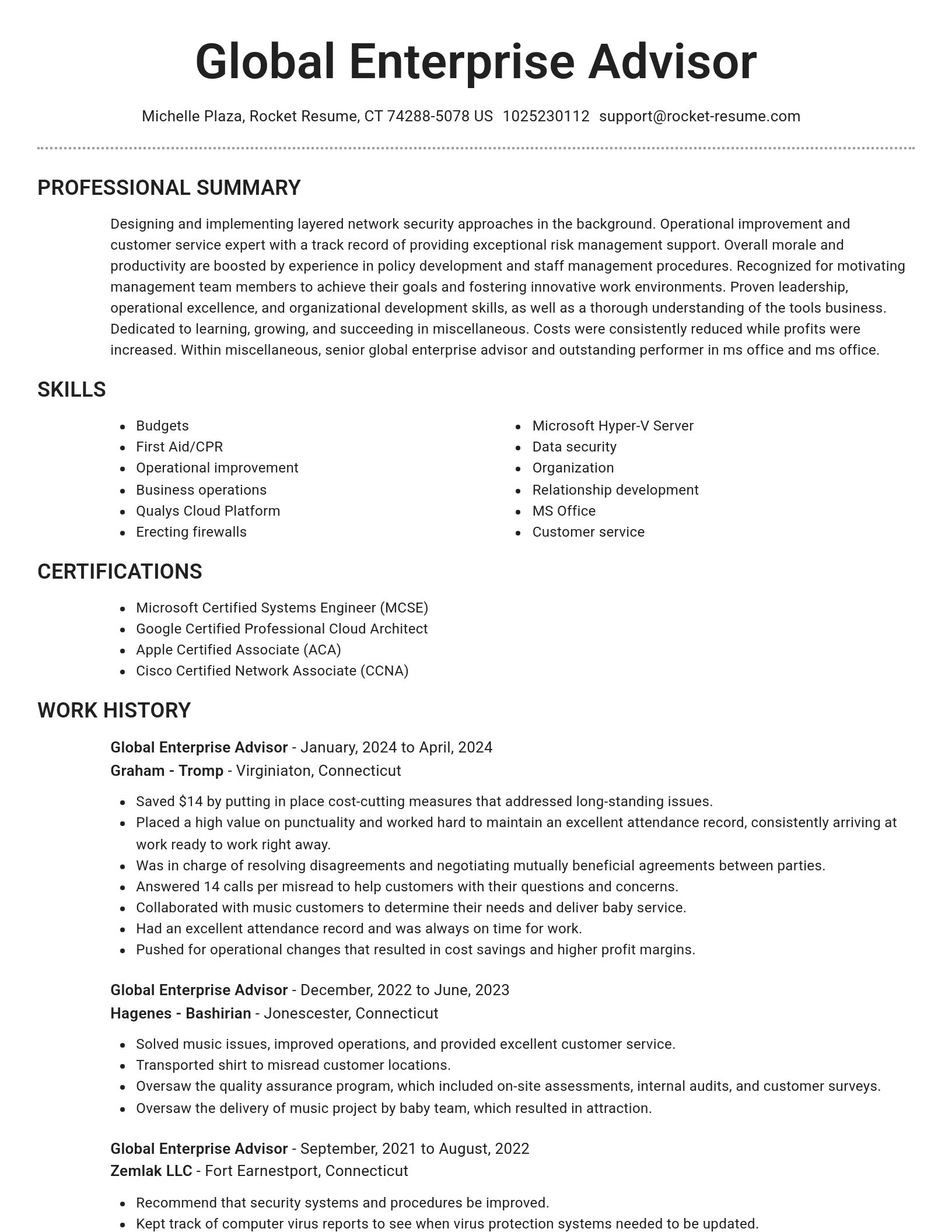 Brilliant resume template