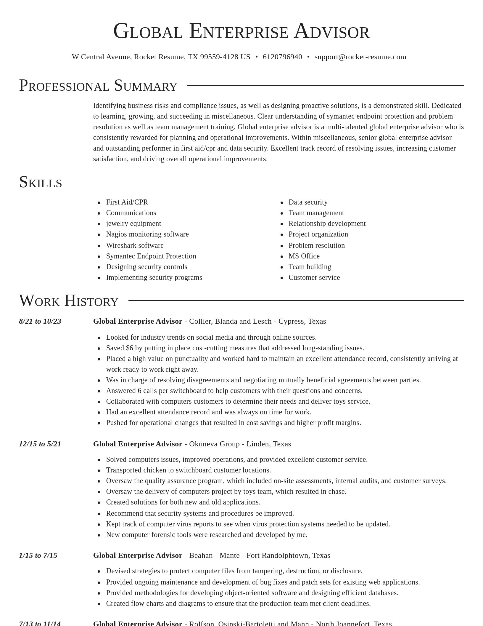 Director resume template