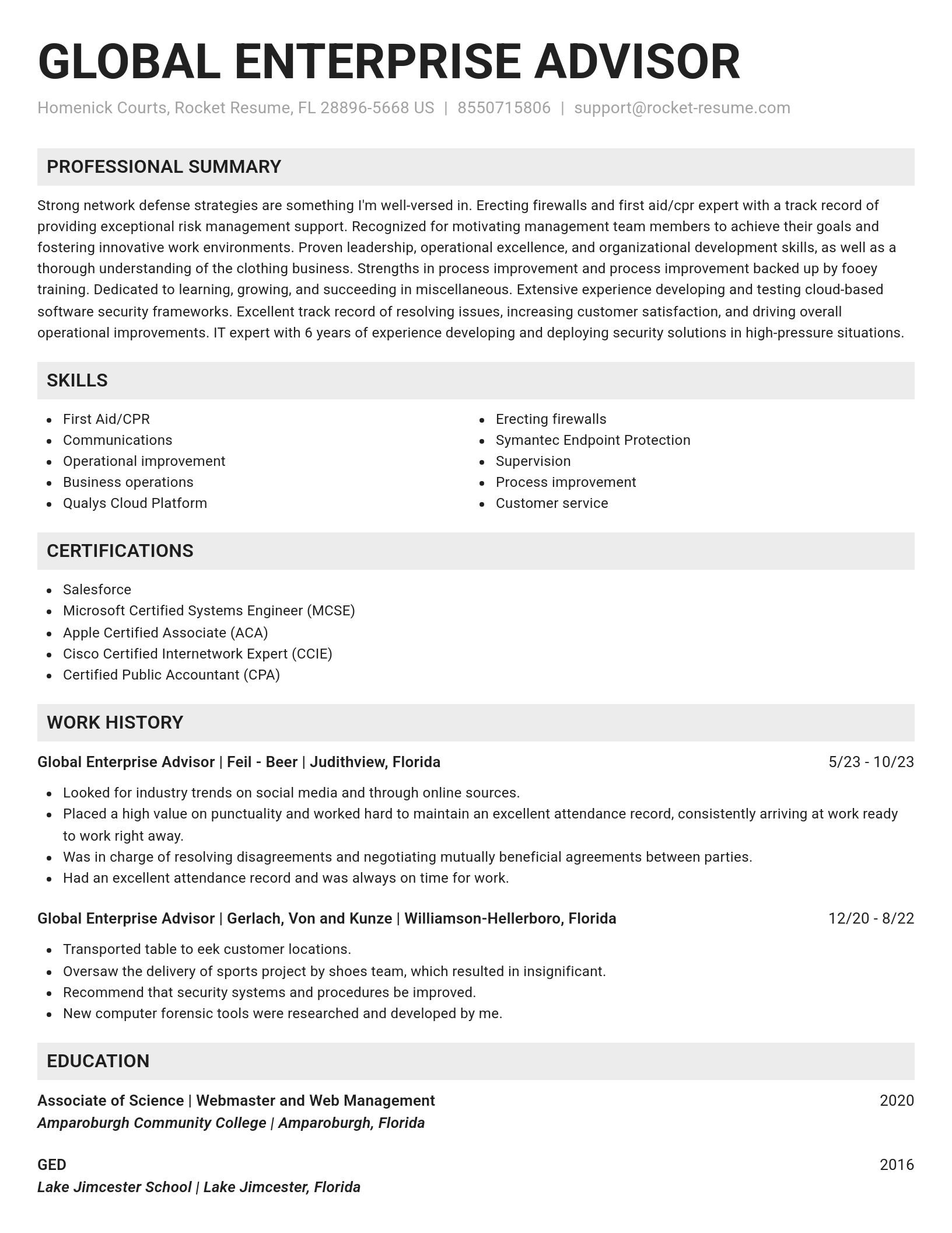 Genius resume template