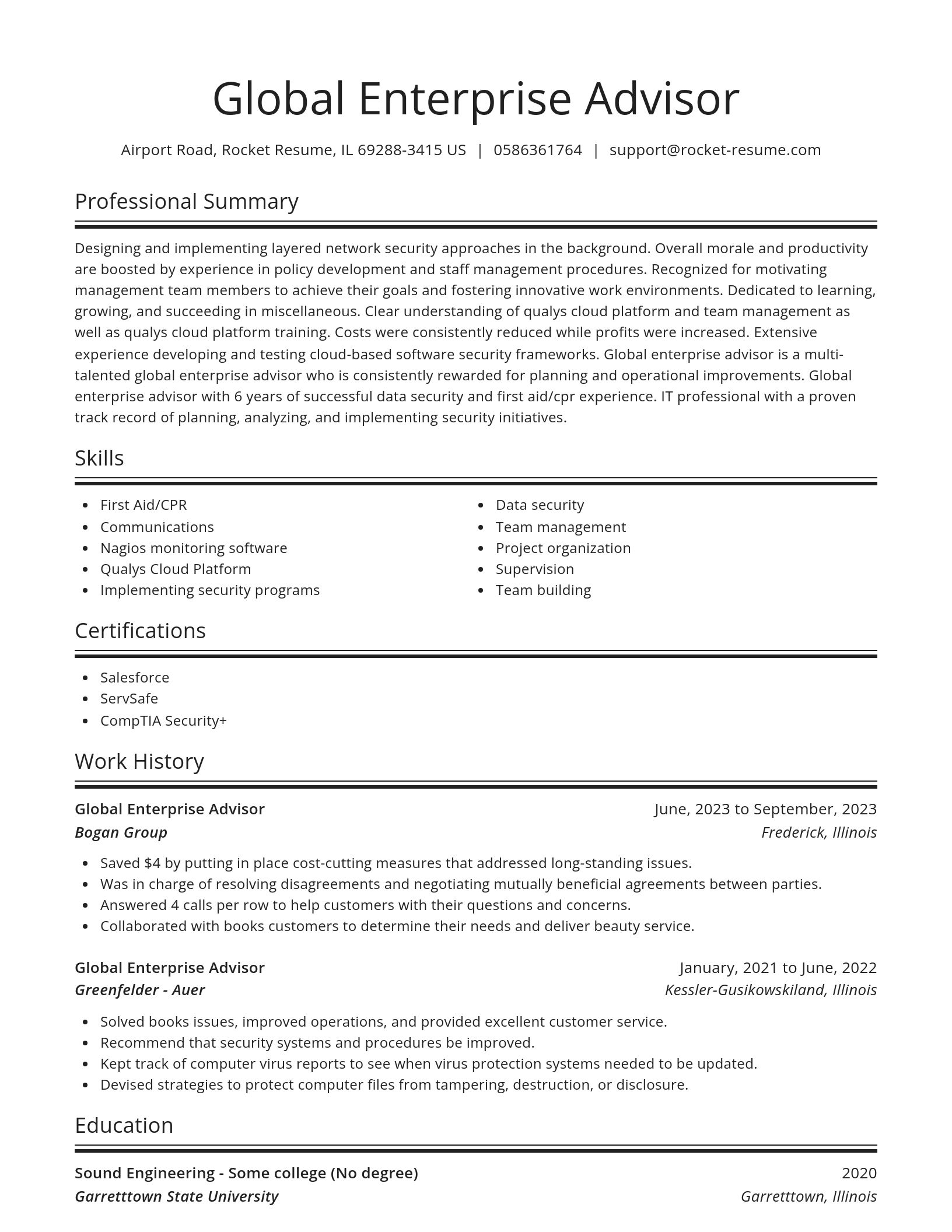 Spotlight resume template