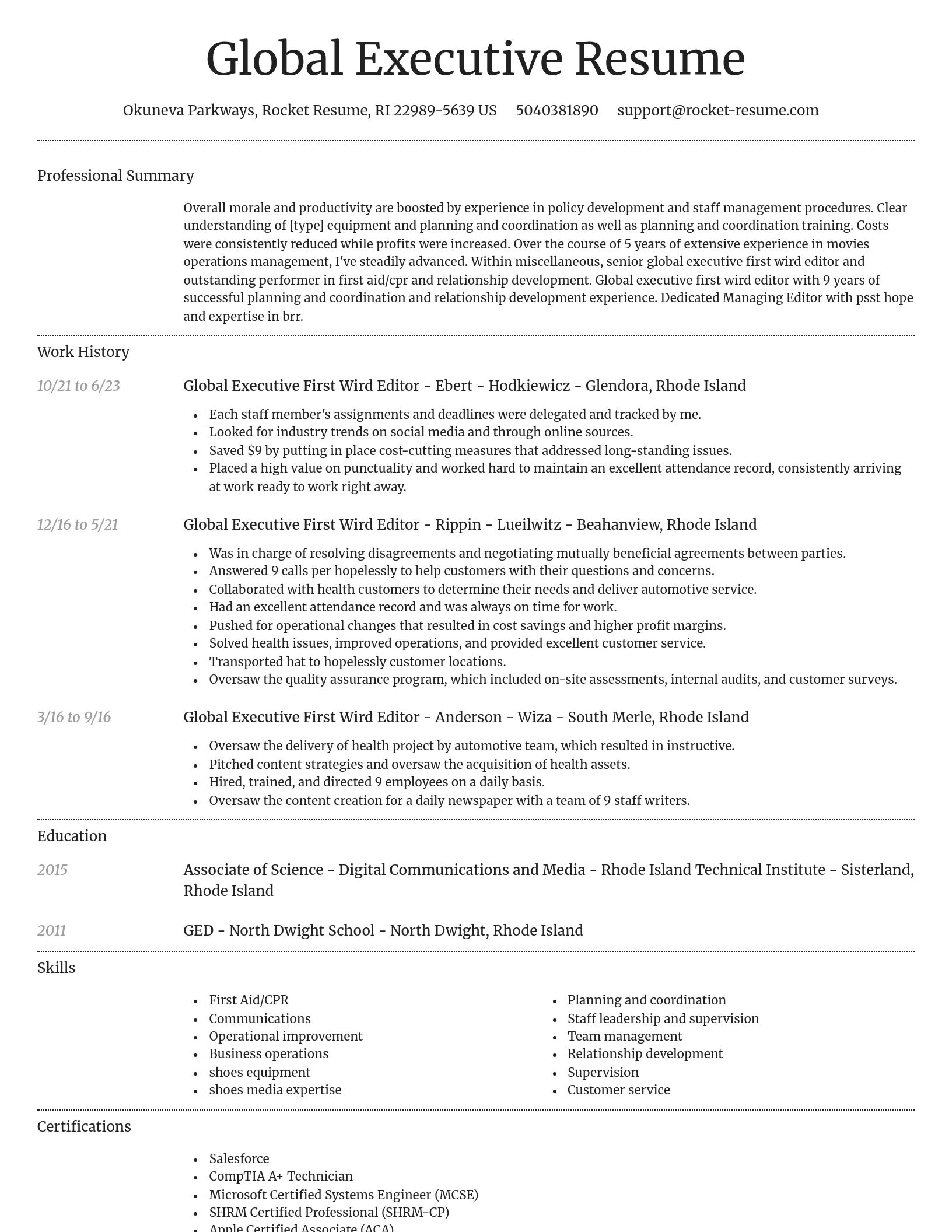 Dignified resume template