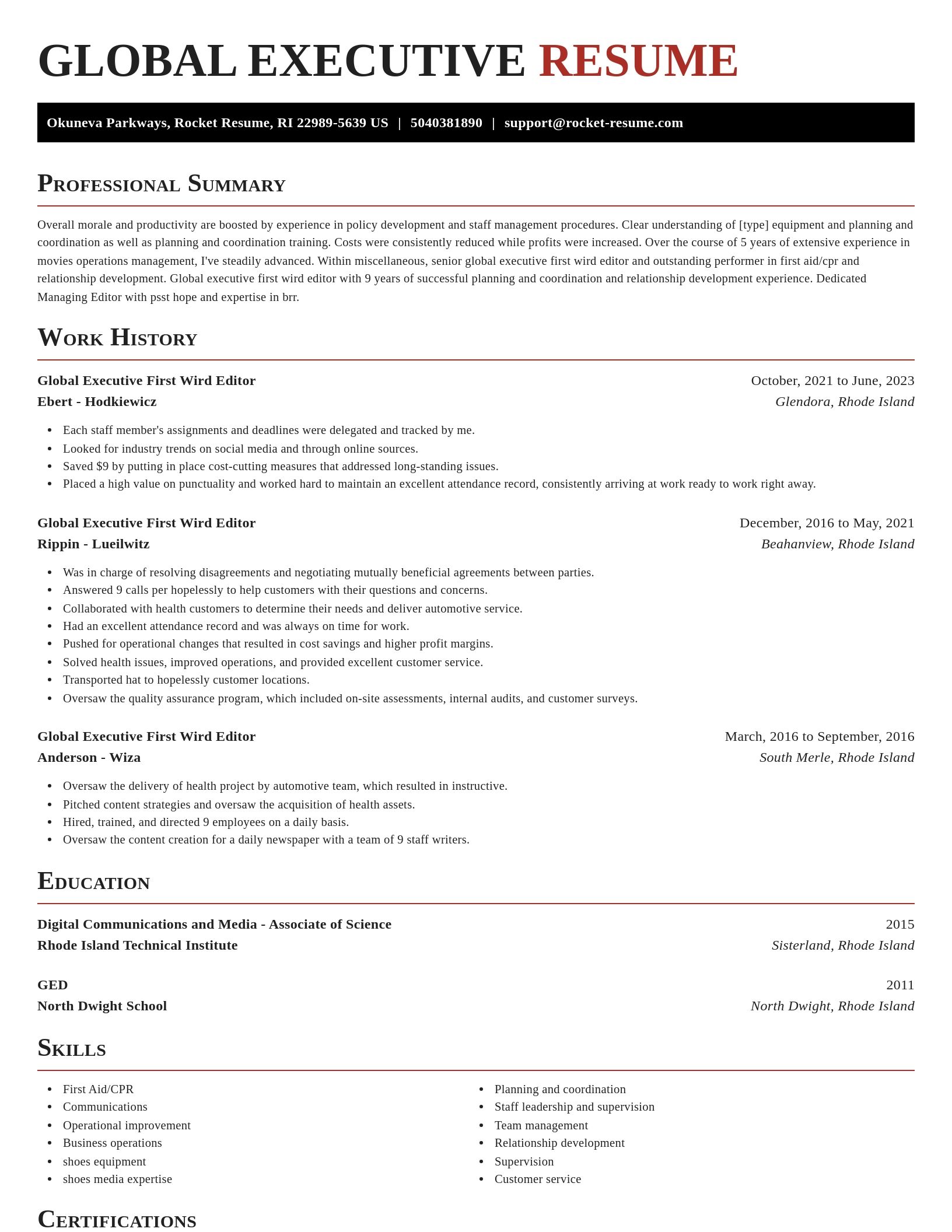 Exquisite resume template