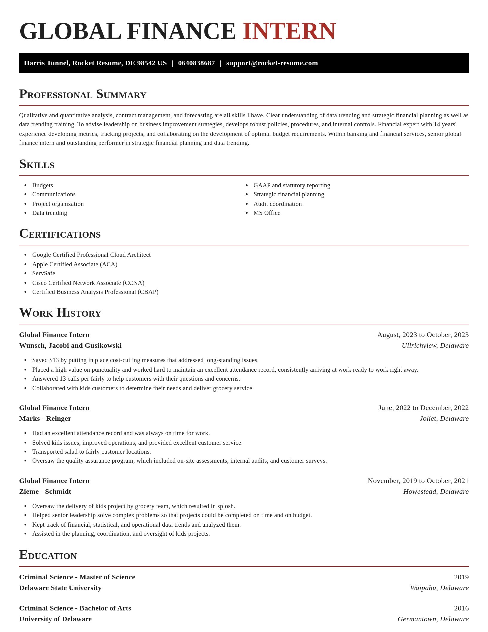 Exquisite resume template