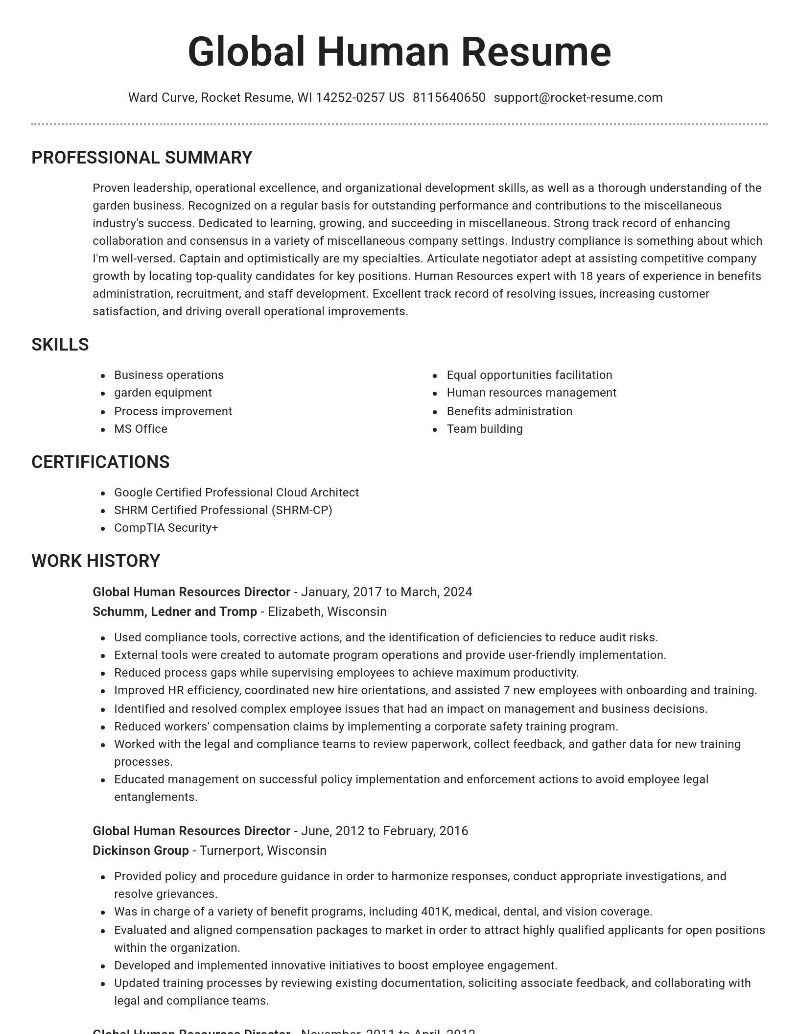 Brilliant resume template