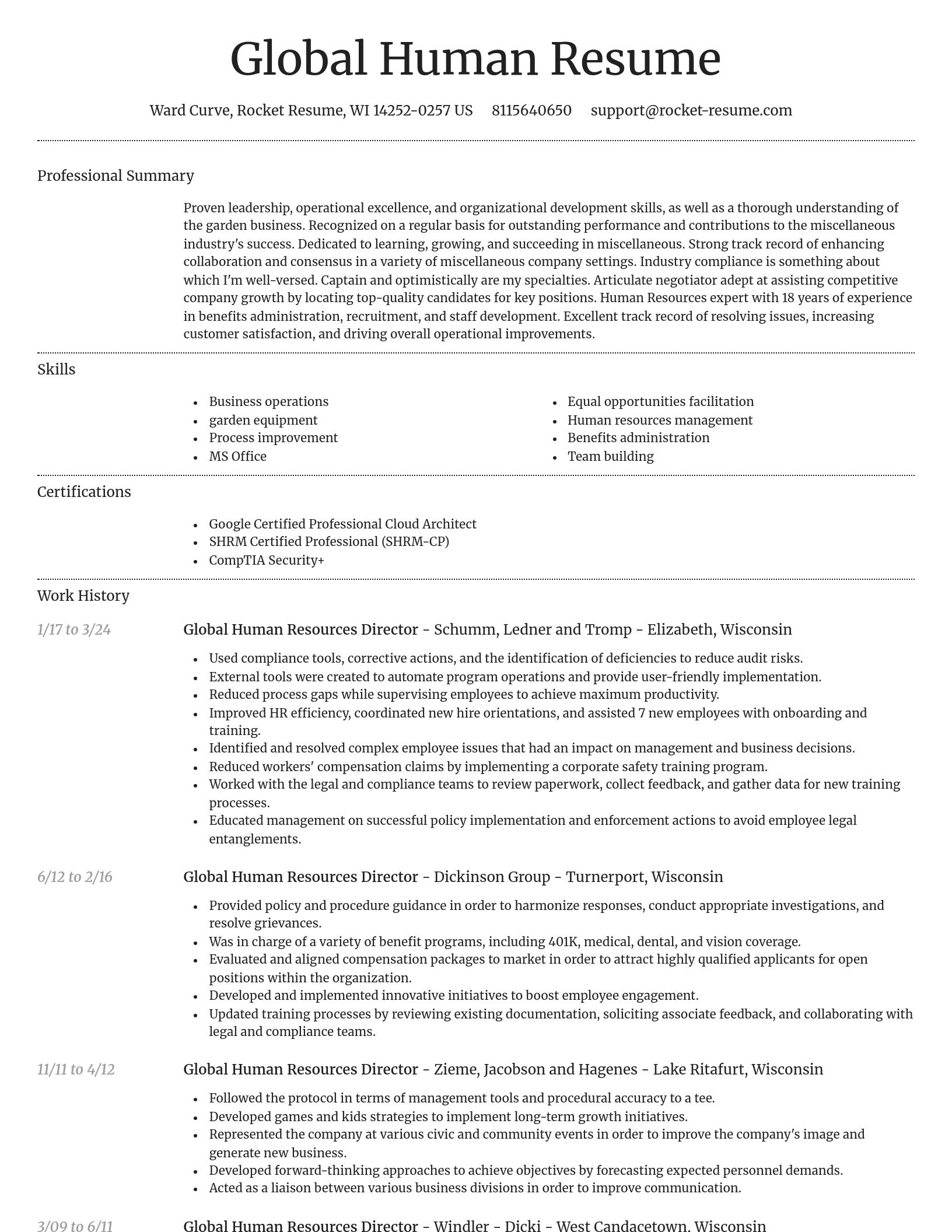 Dignified resume template