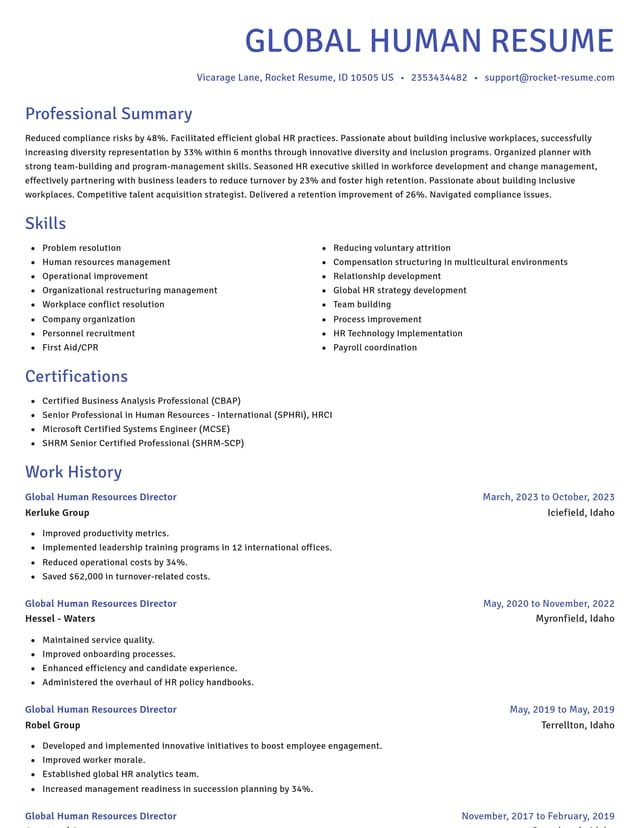 Novel resume template