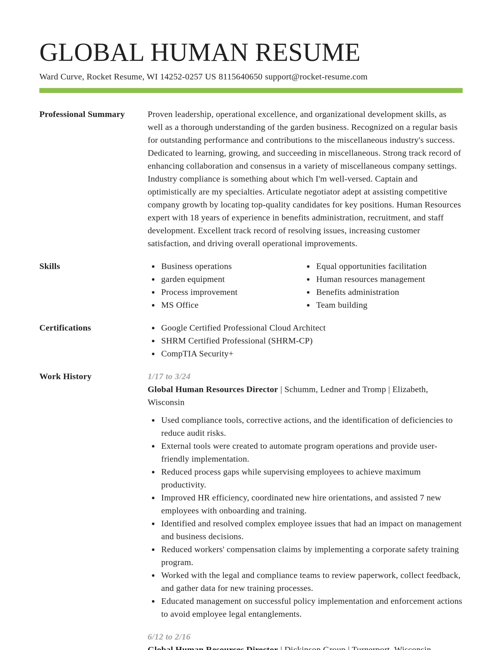 Smart resume template