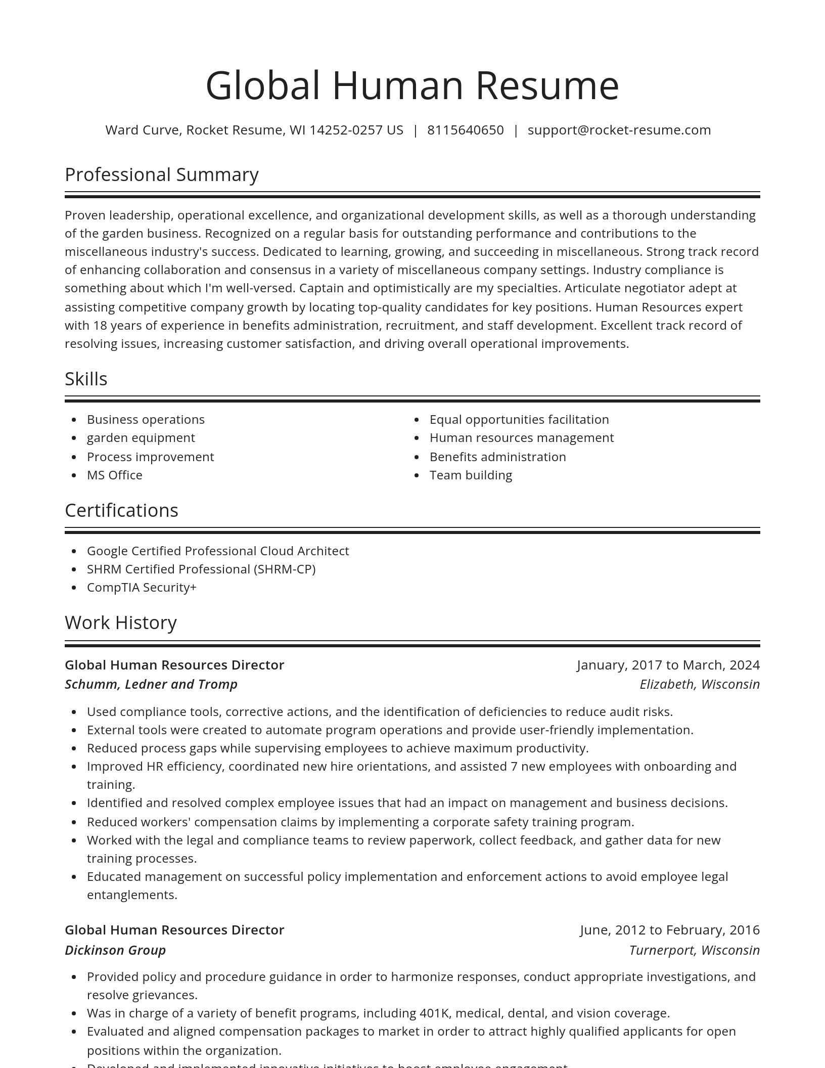 Spotlight resume template