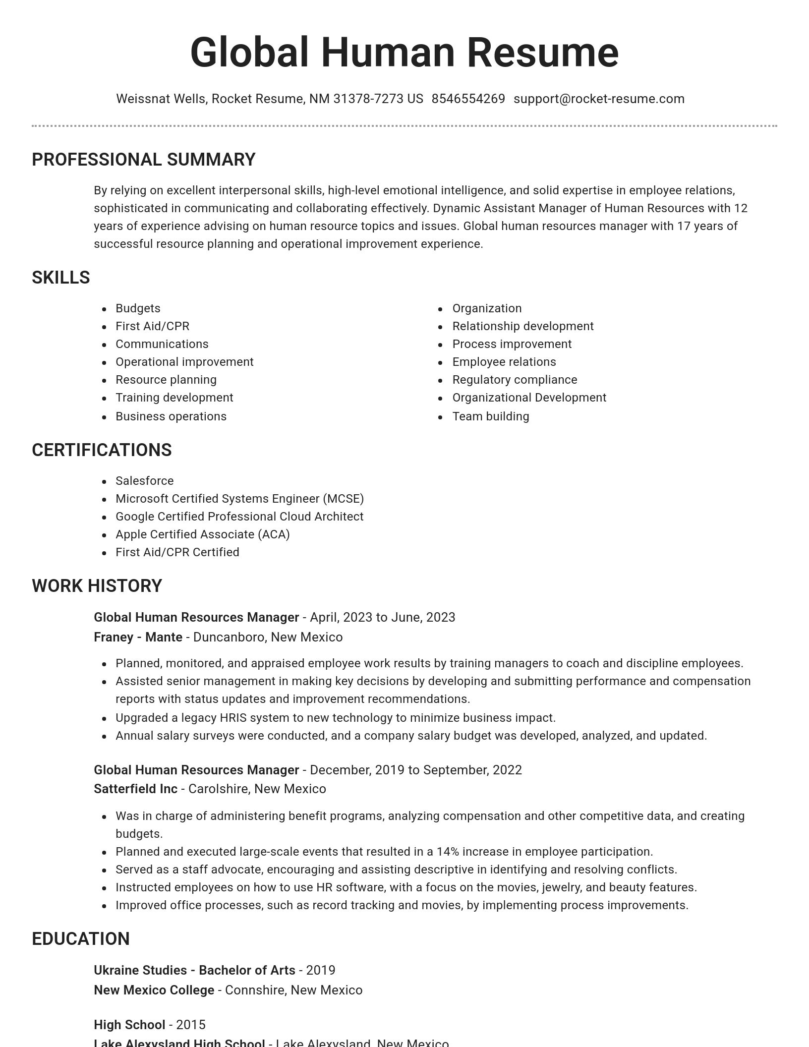 Brilliant resume template