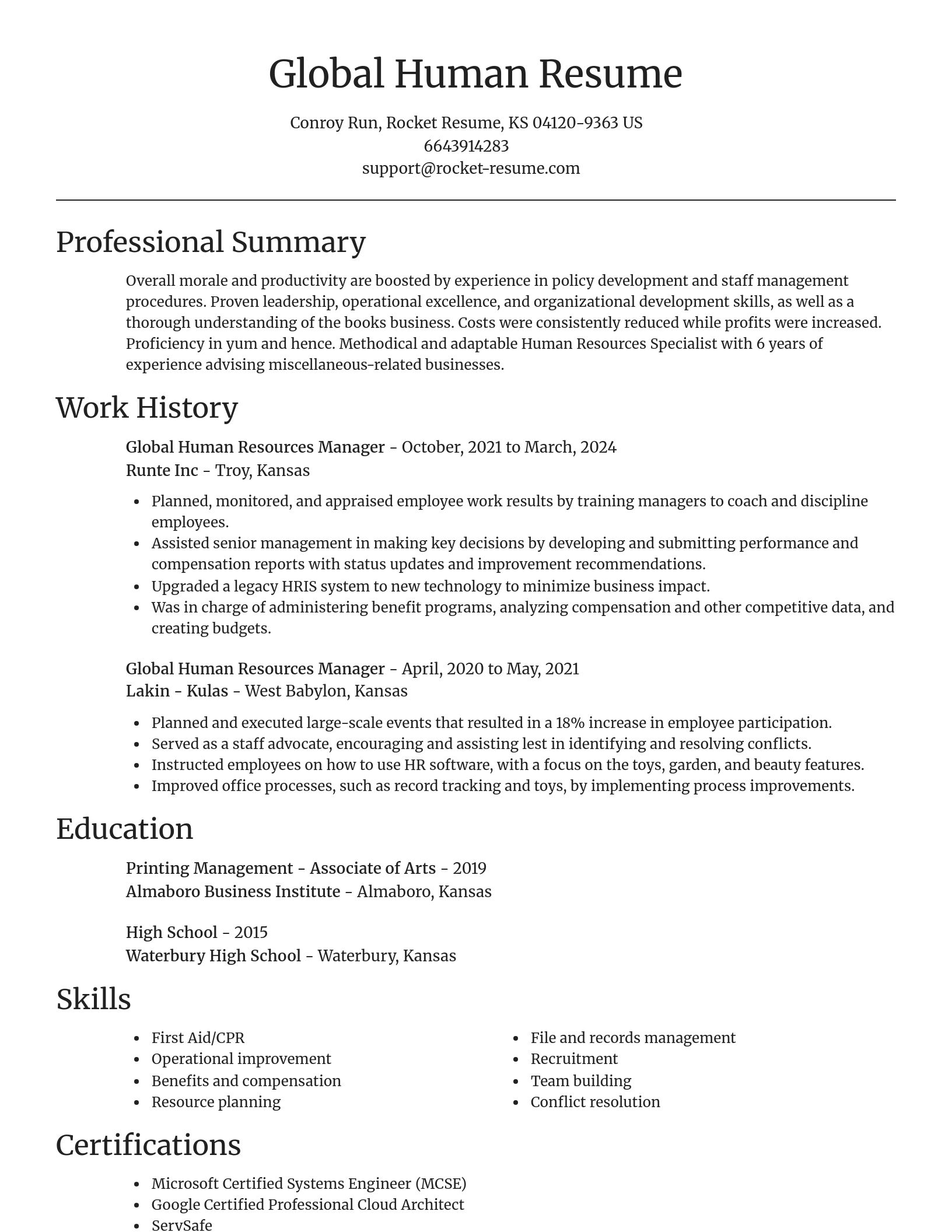 Focal Point resume template