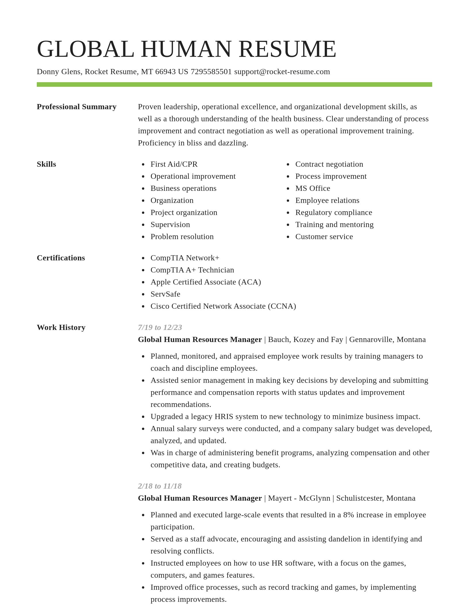 Smart resume template