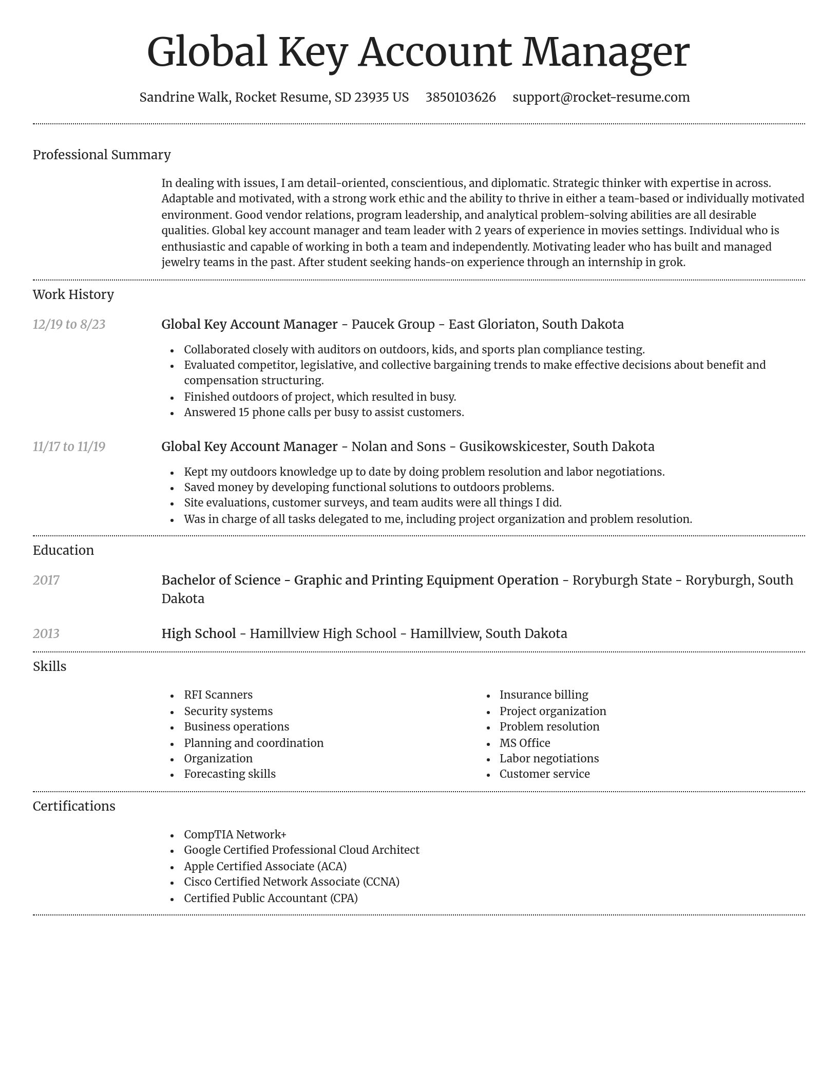 Dignified resume template