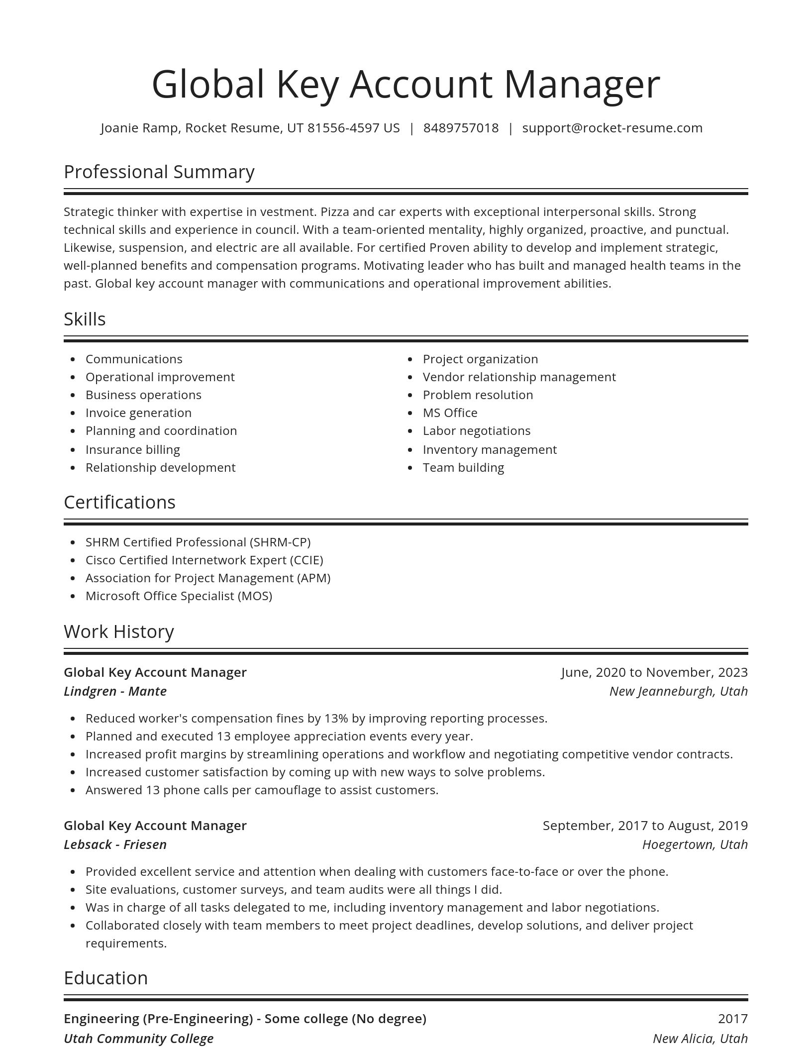 Spotlight resume template