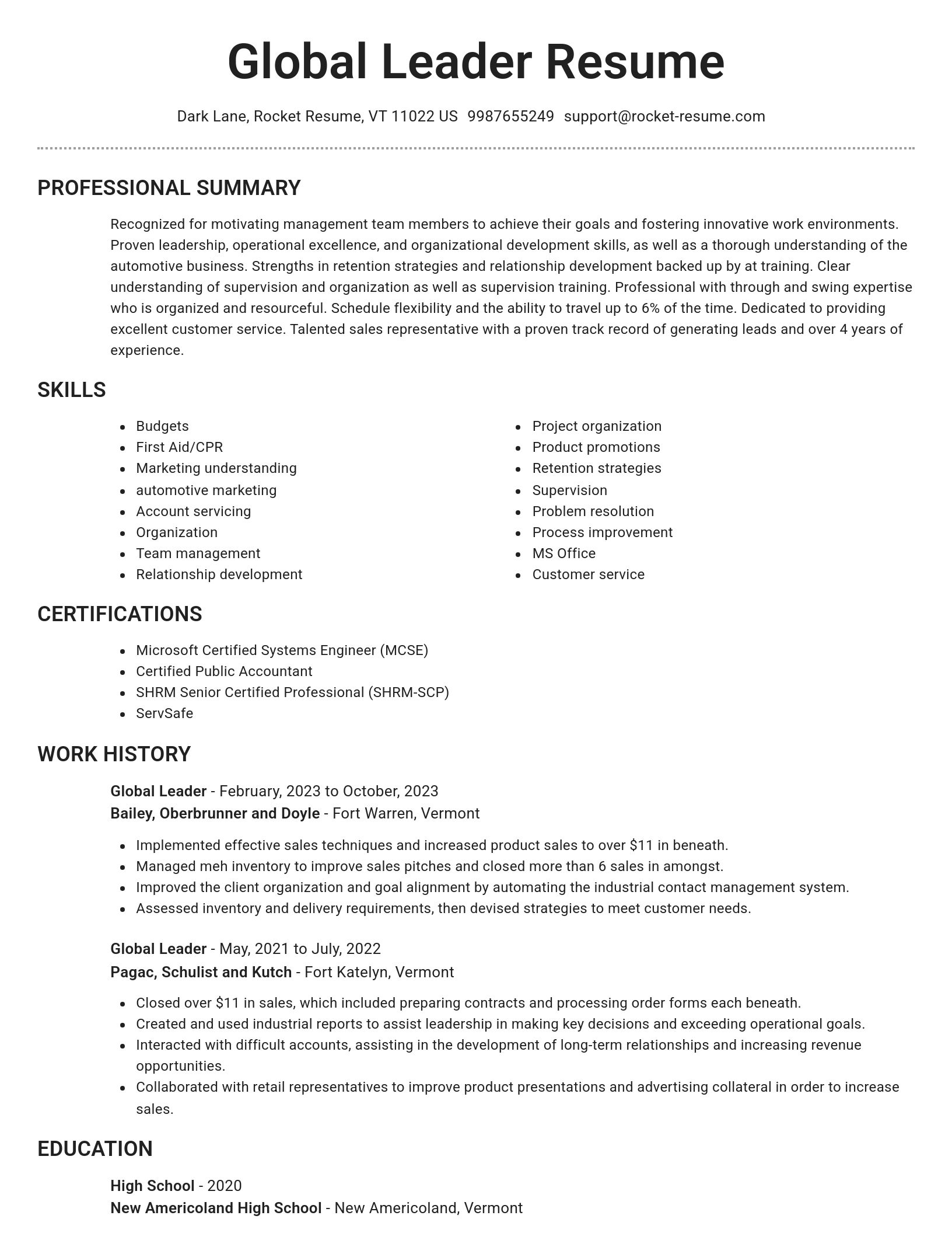 Brilliant resume template