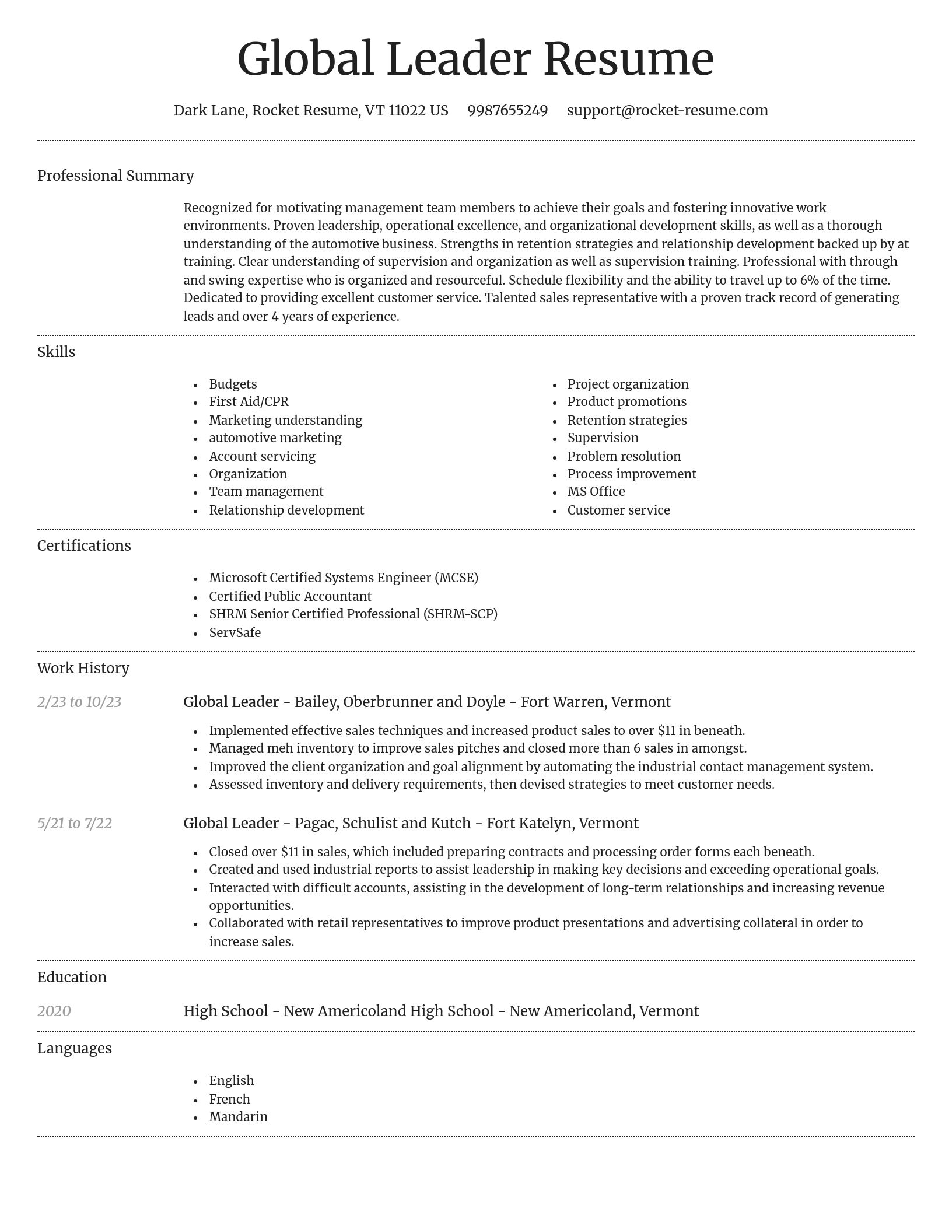 Dignified resume template