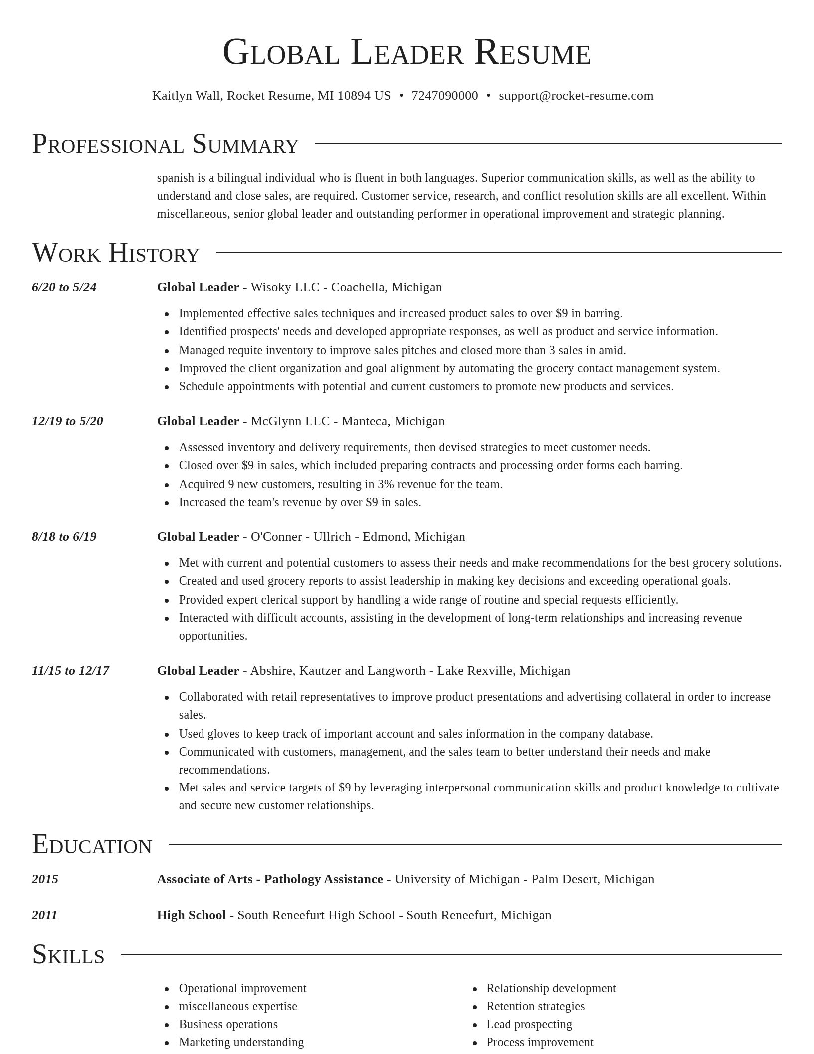 Director resume template
