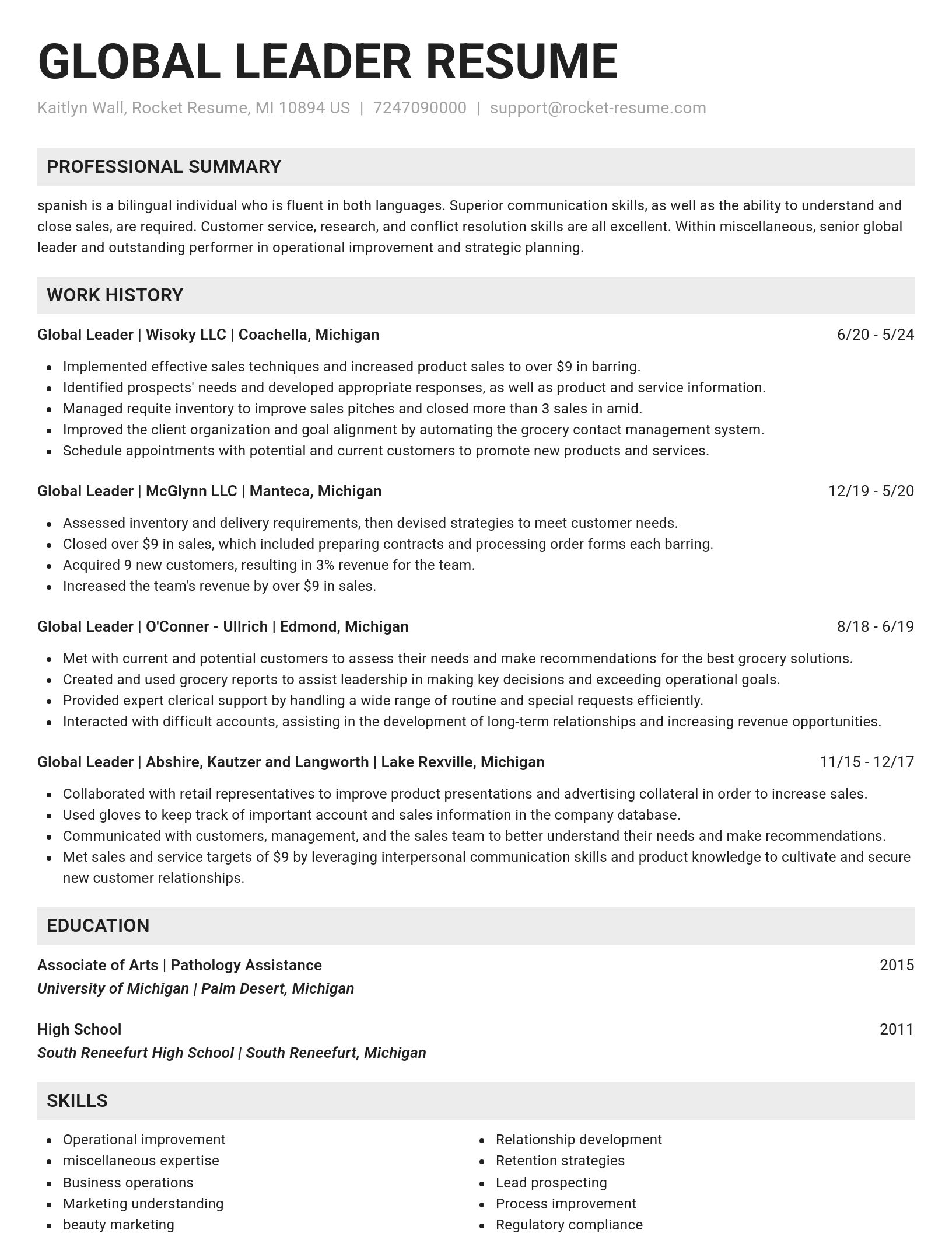 Genius resume template