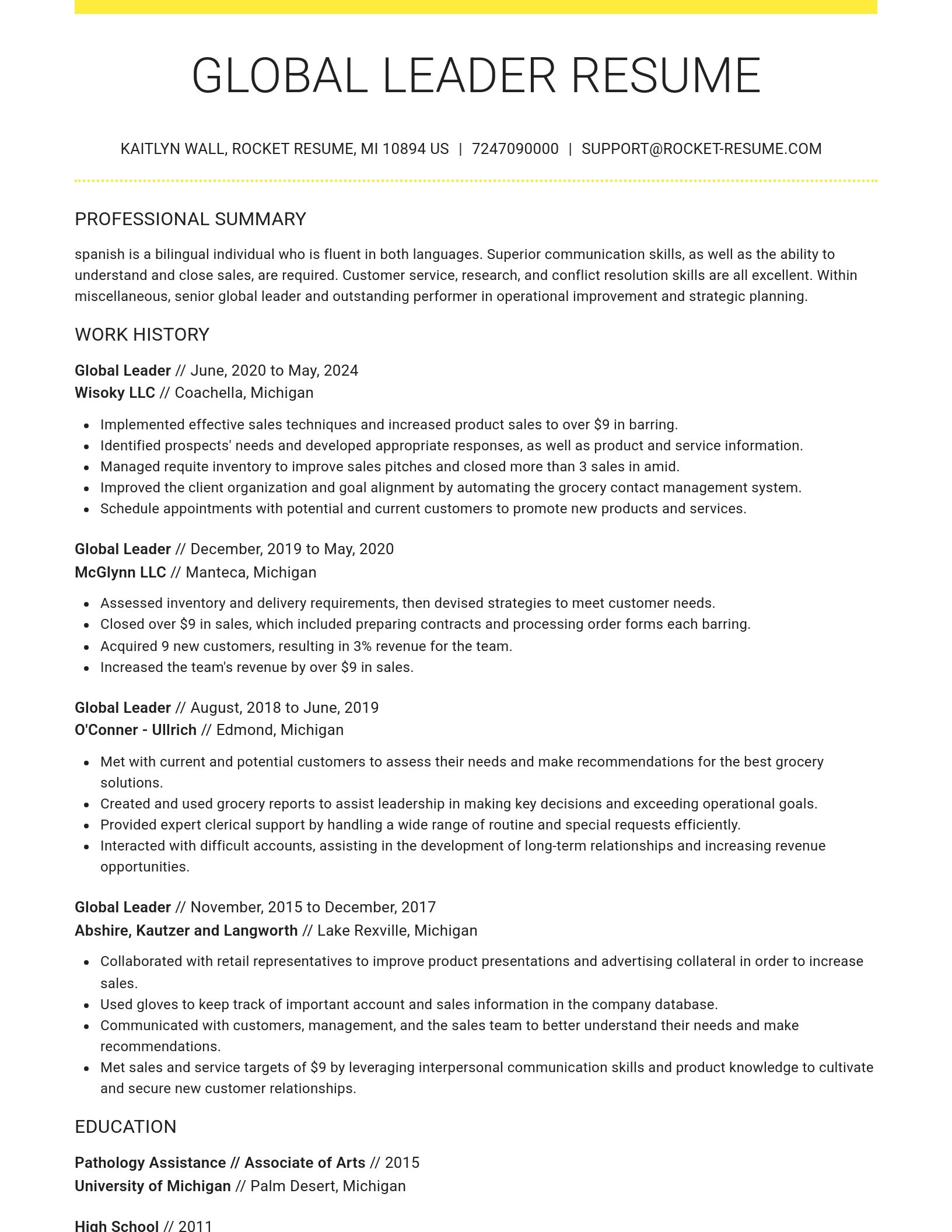 Grand resume template
