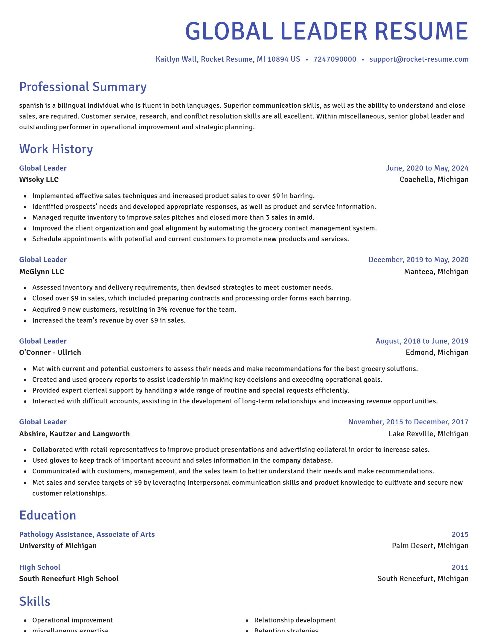 Novel resume template