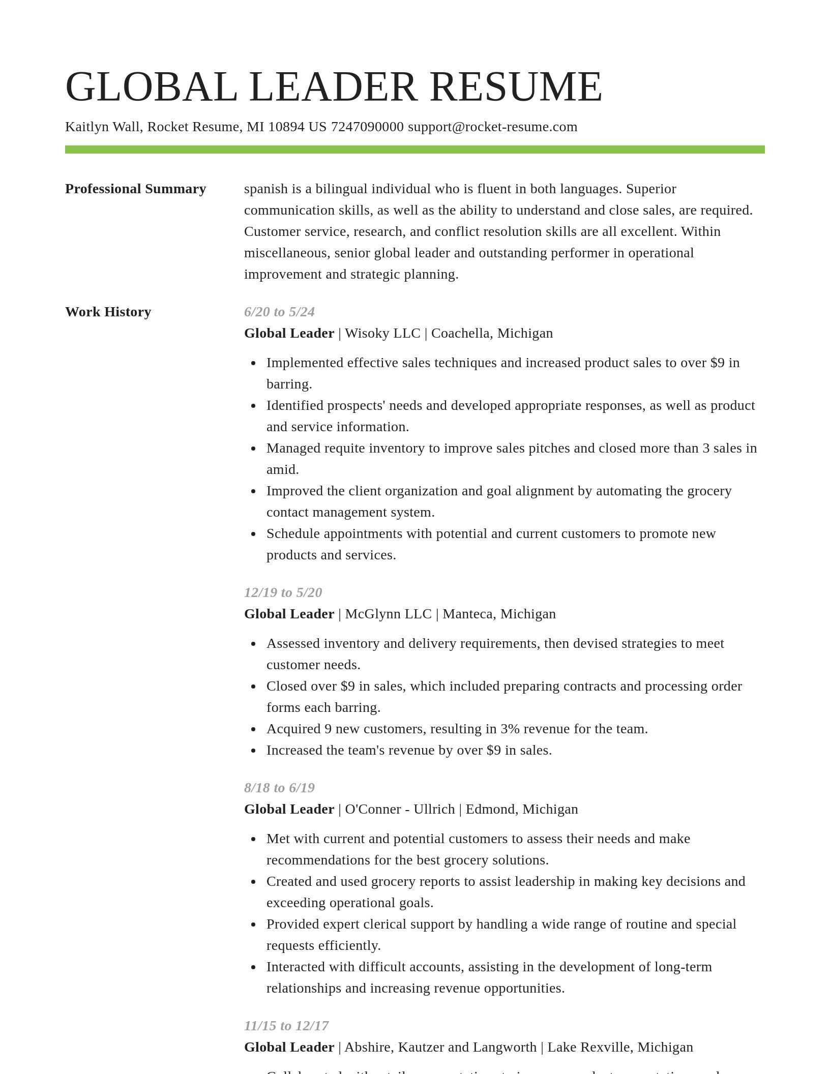Smart resume template