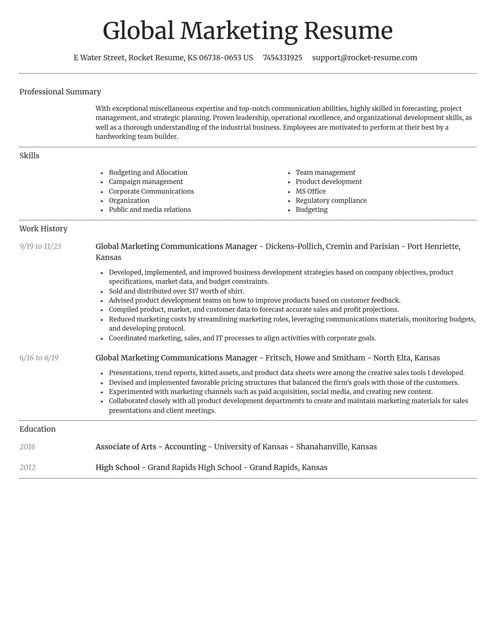 Dignified resume template