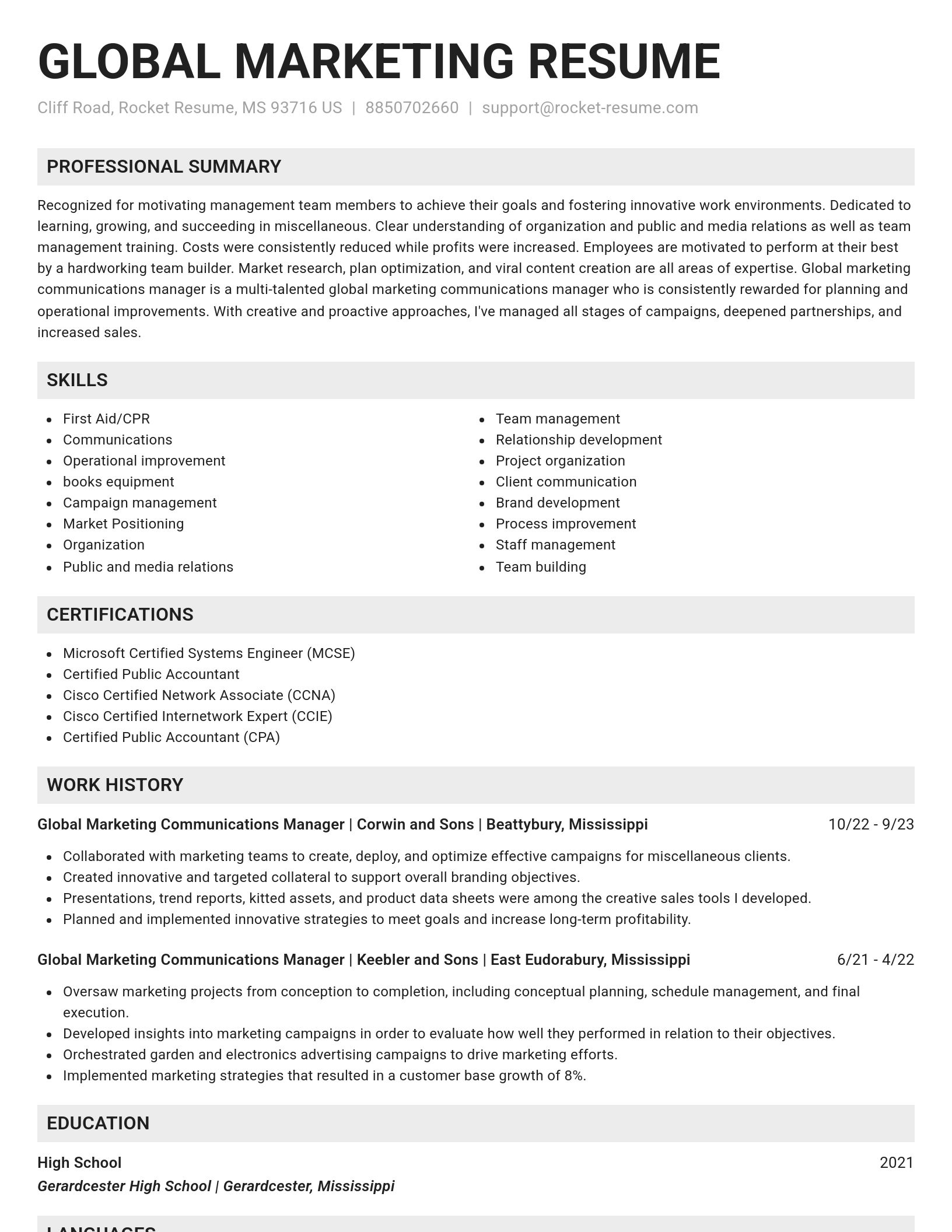 Genius resume template