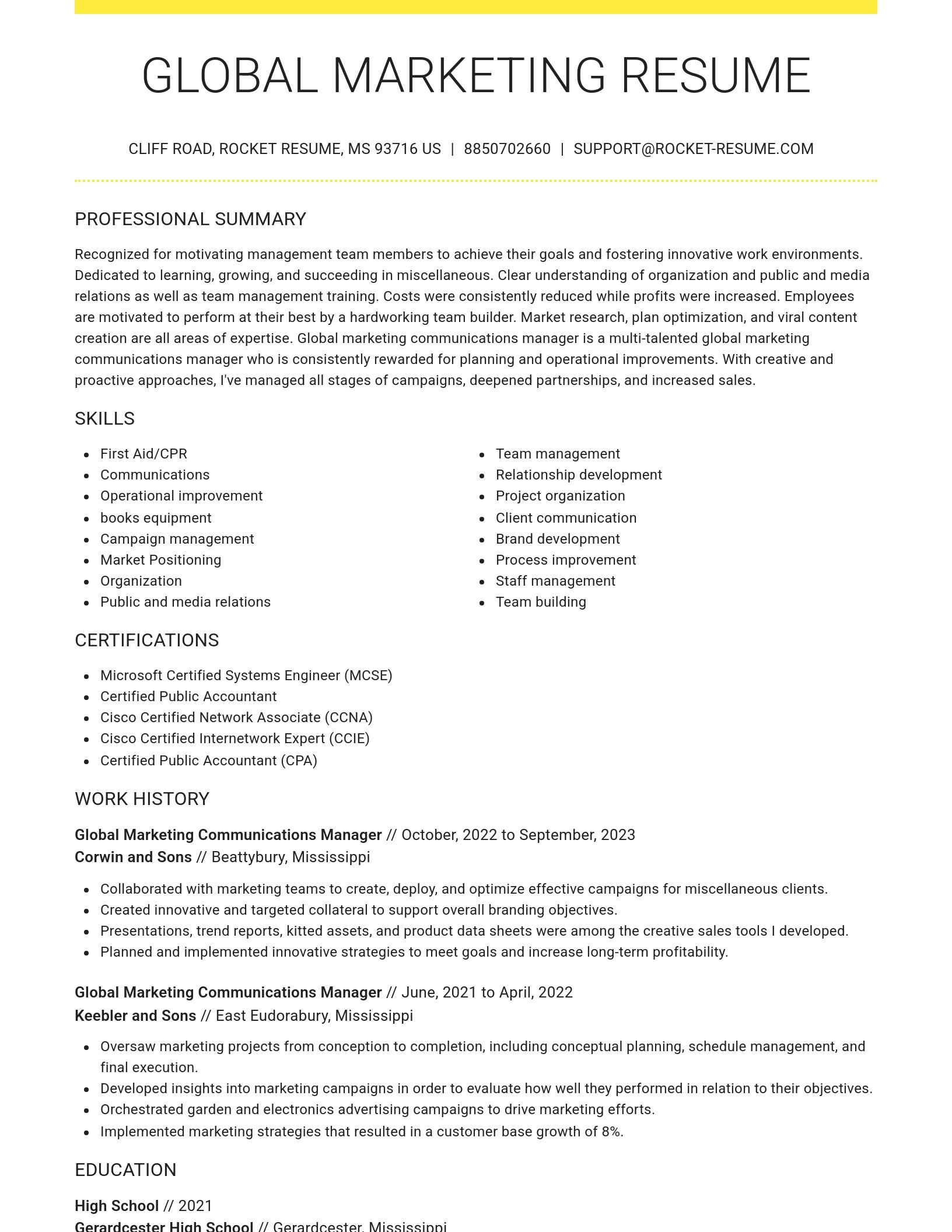 Grand resume template