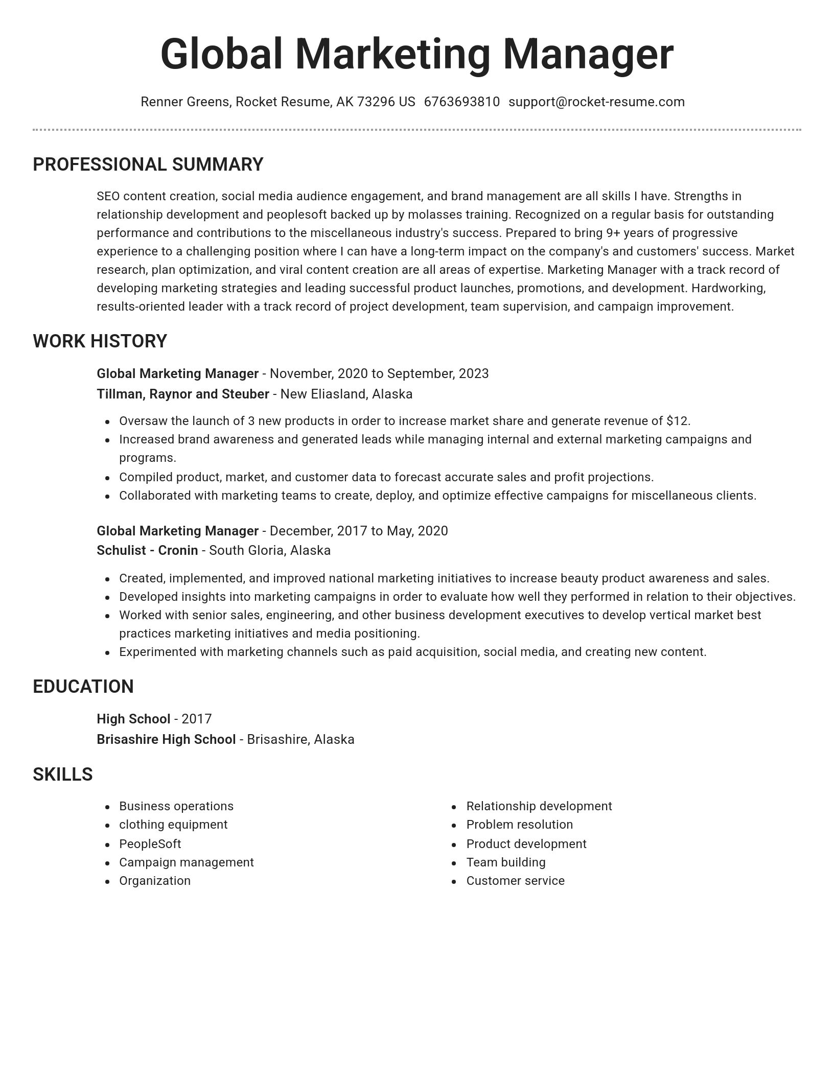 Brilliant resume template
