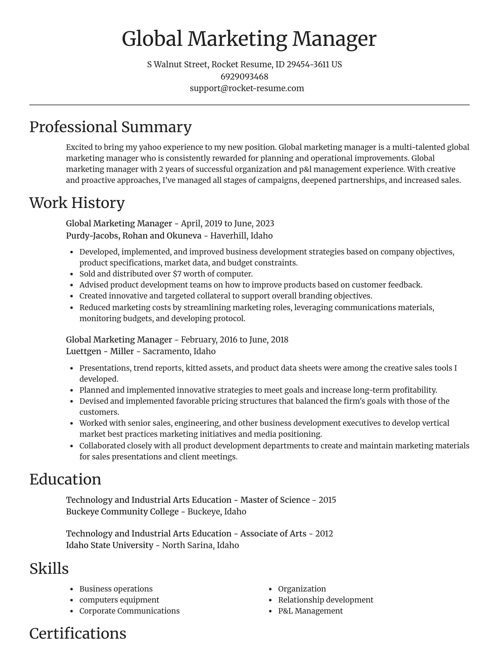 Focal Point resume template