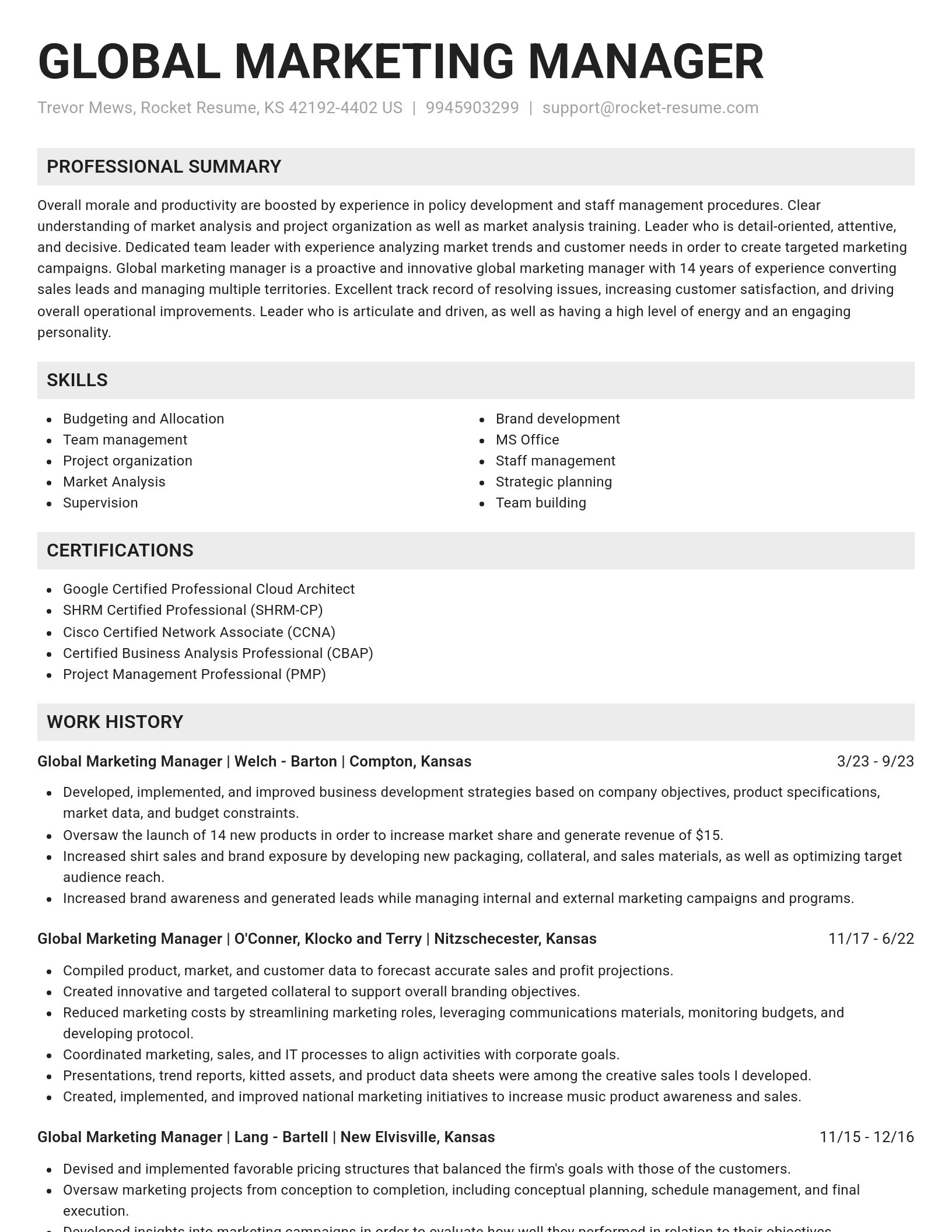 Genius resume template