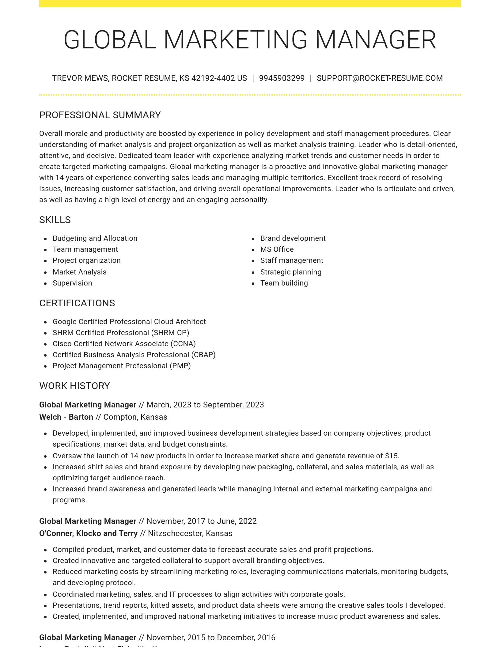 Grand resume template
