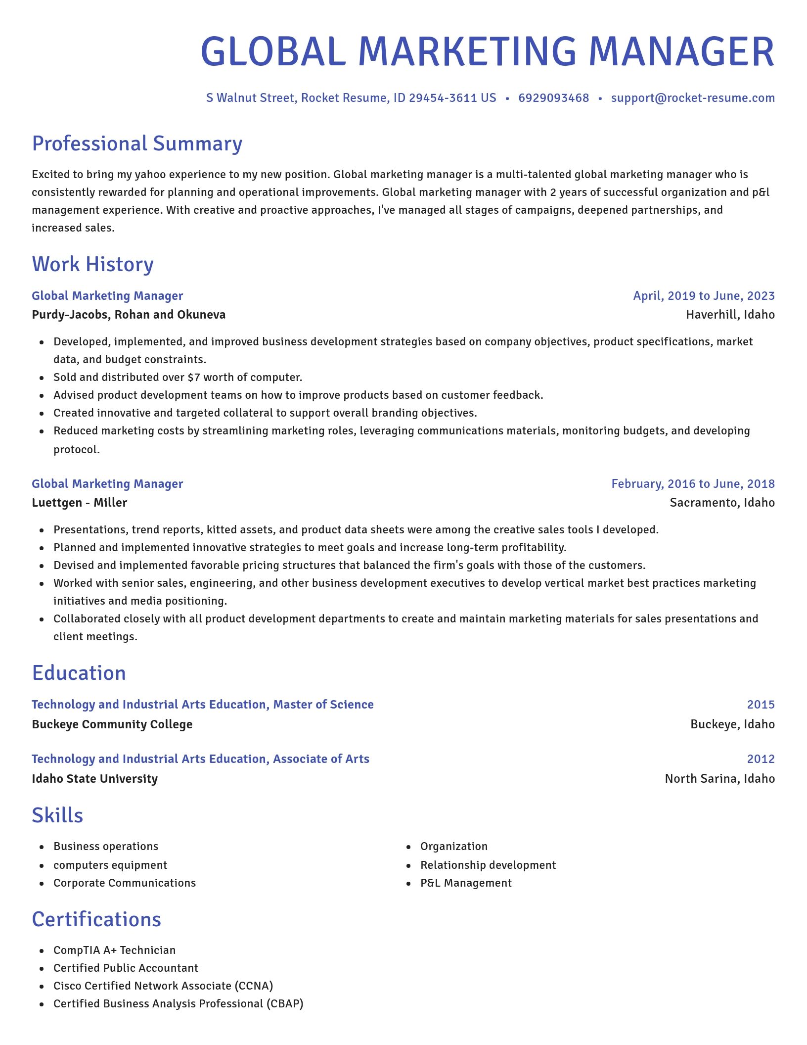 Novel resume template