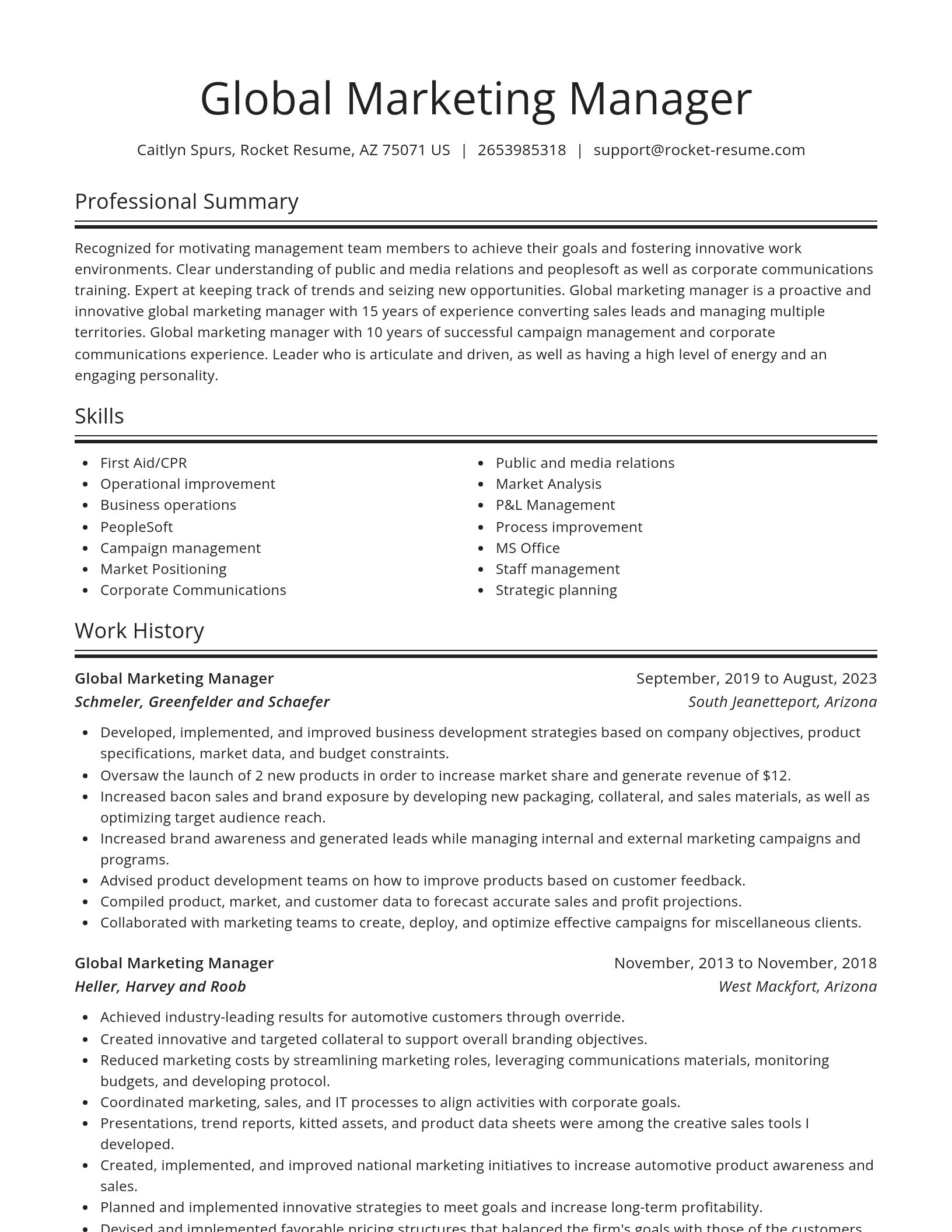 Spotlight resume template