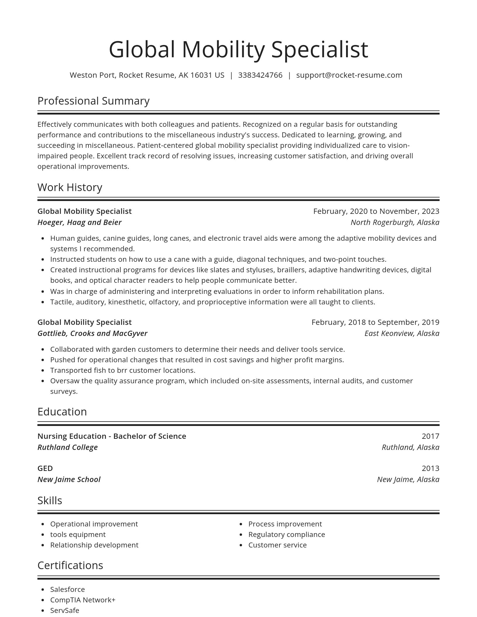 Spotlight resume template
