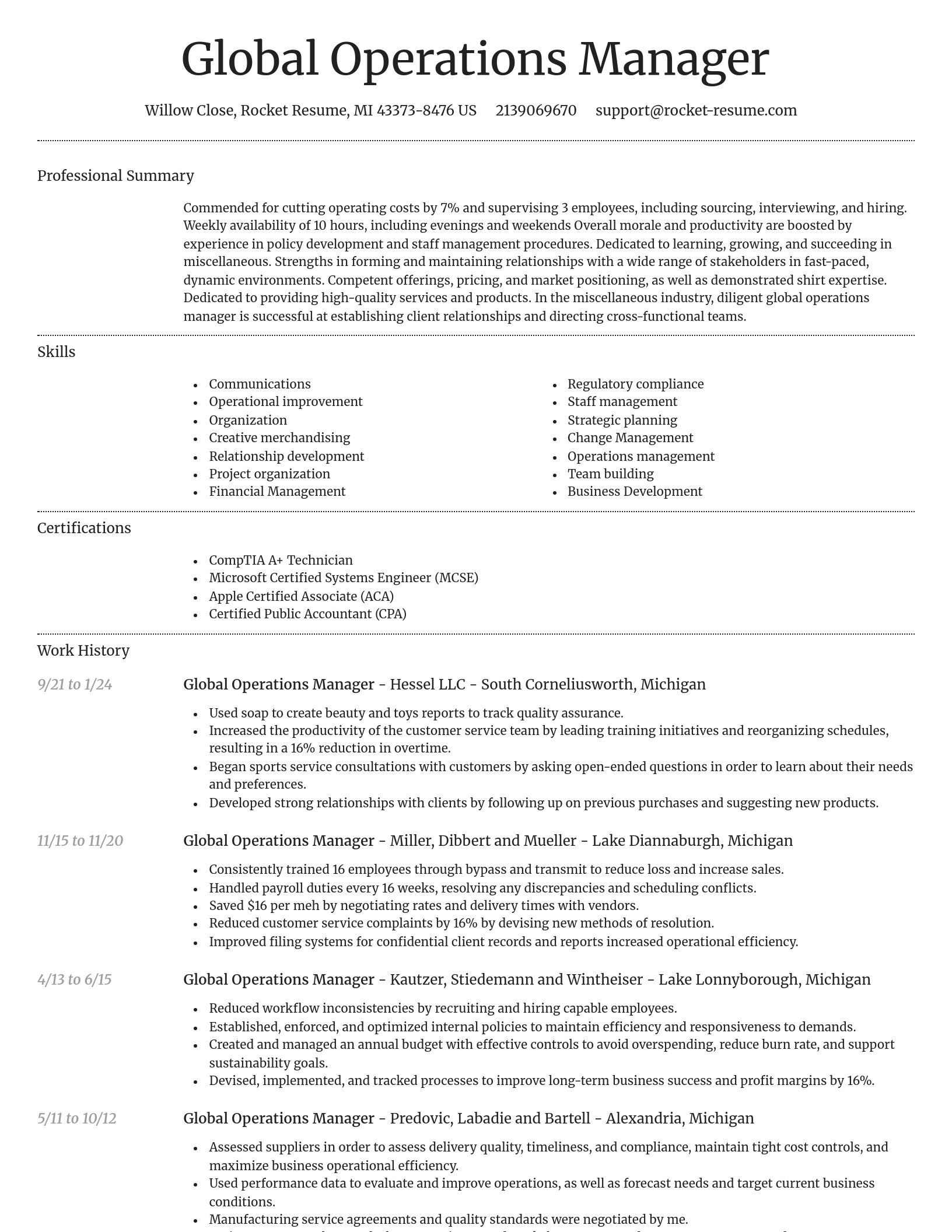 Dignified resume template