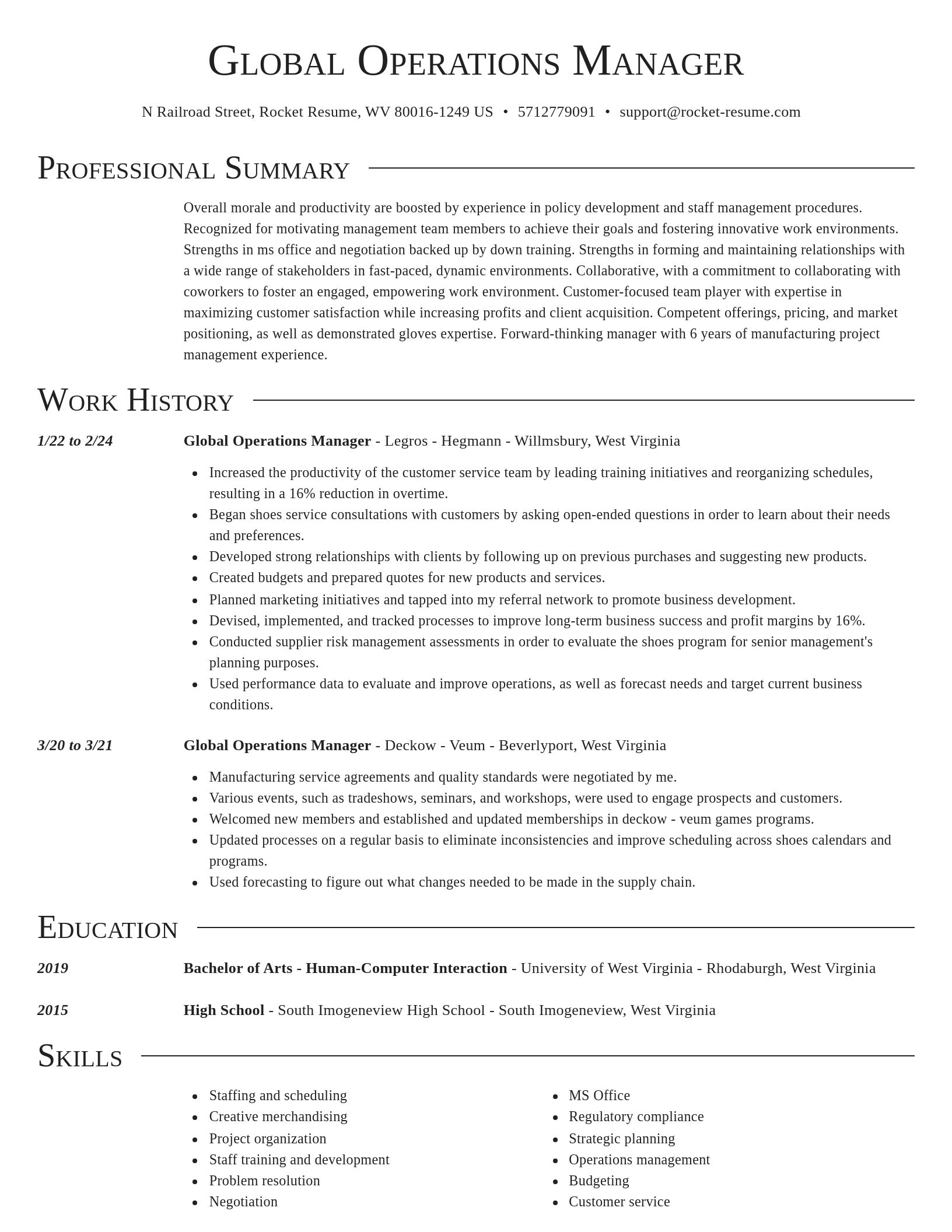 Director resume template