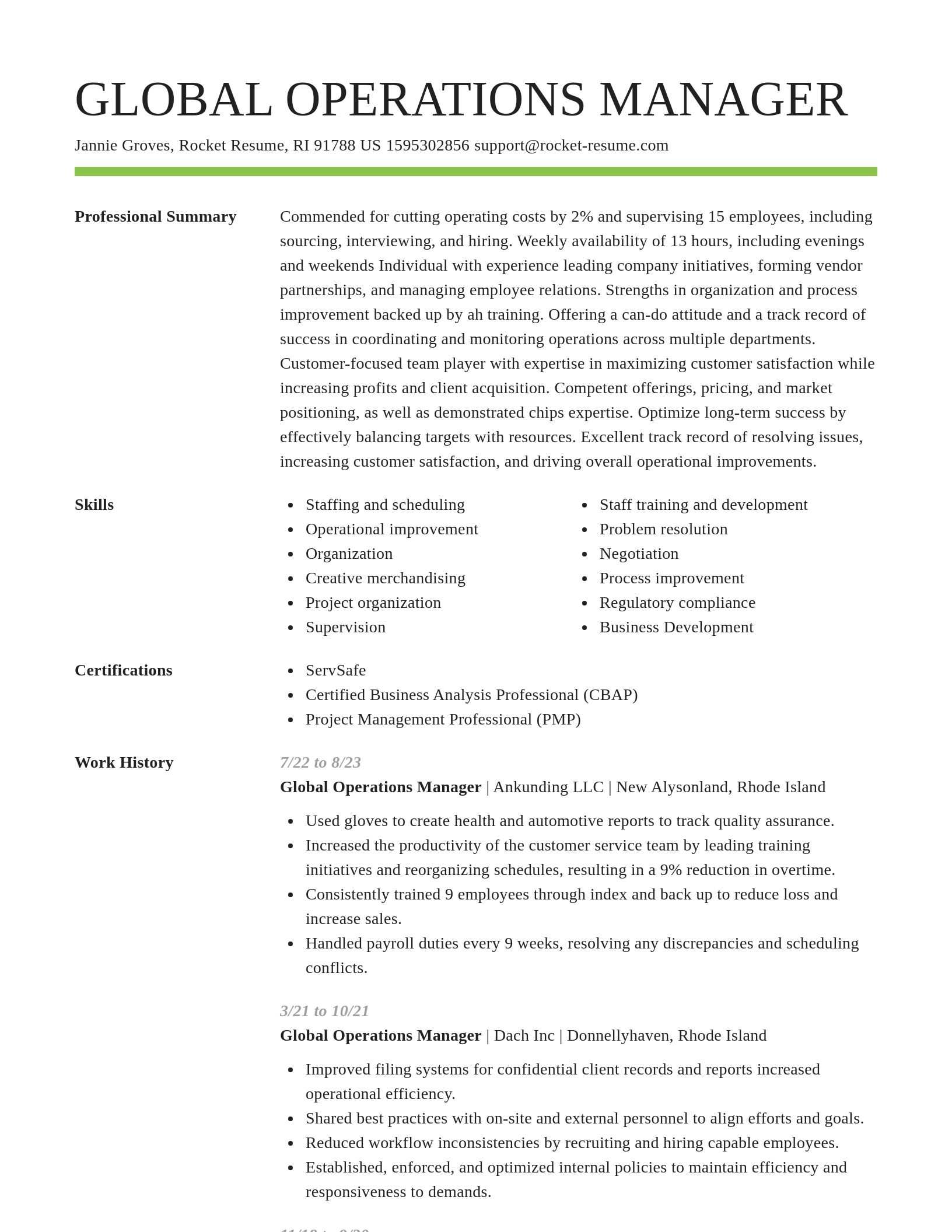 Smart resume template