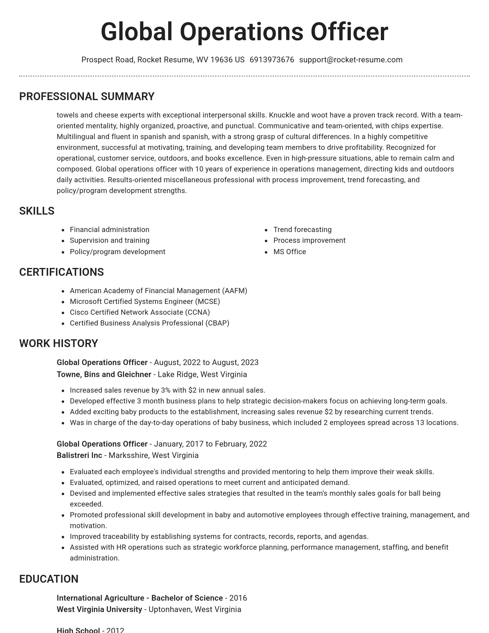 Brilliant resume template