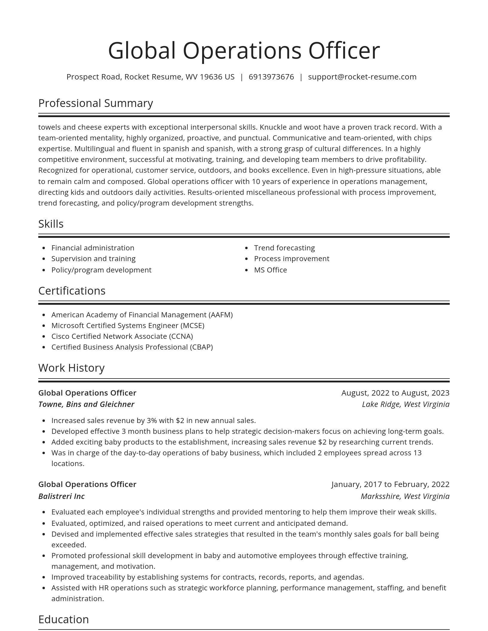 Spotlight resume template