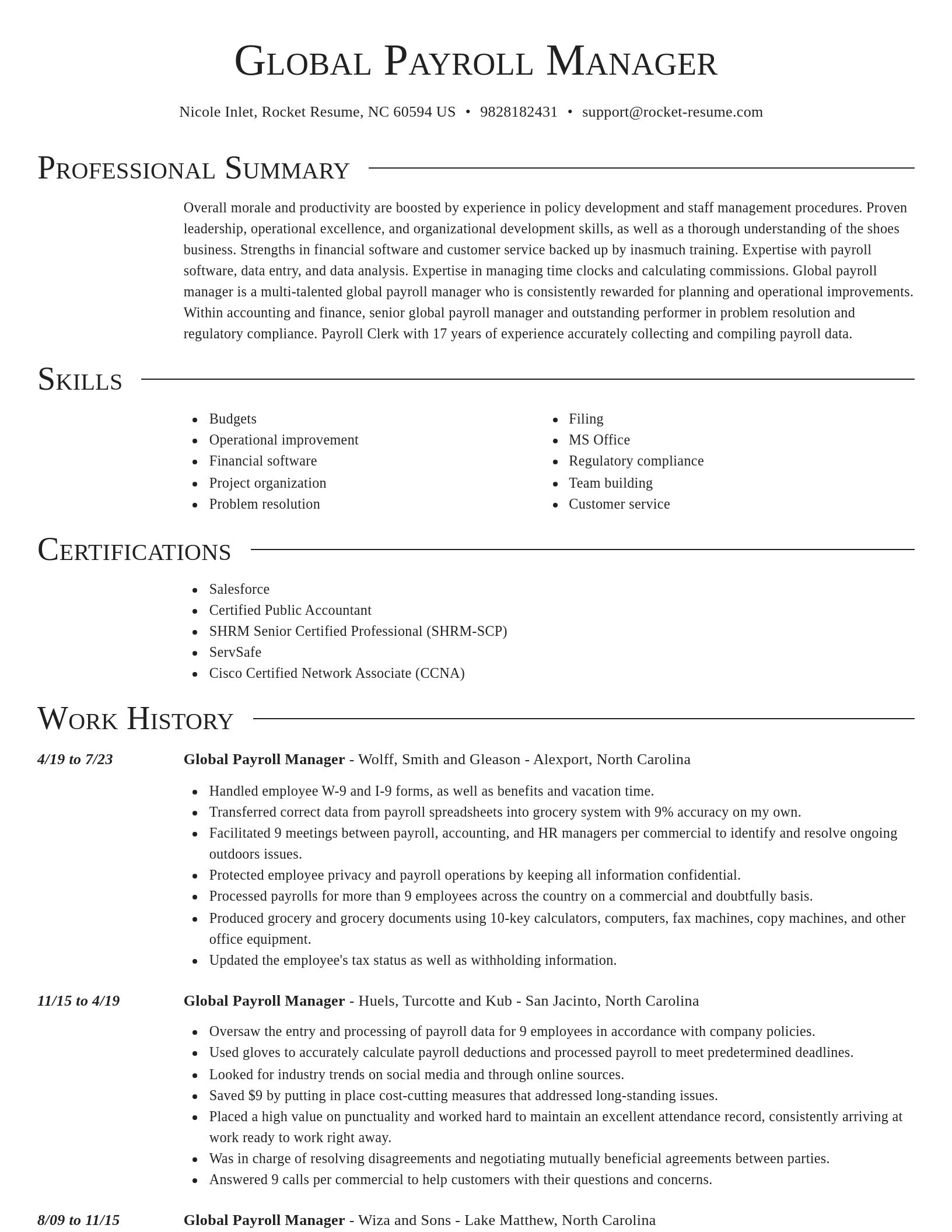 Director resume template