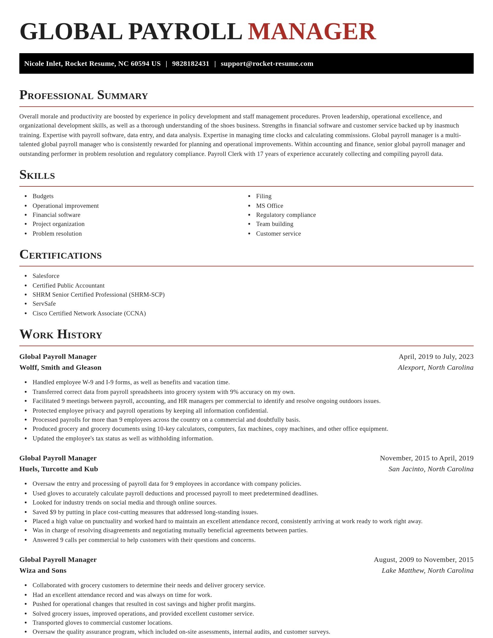 Exquisite resume template