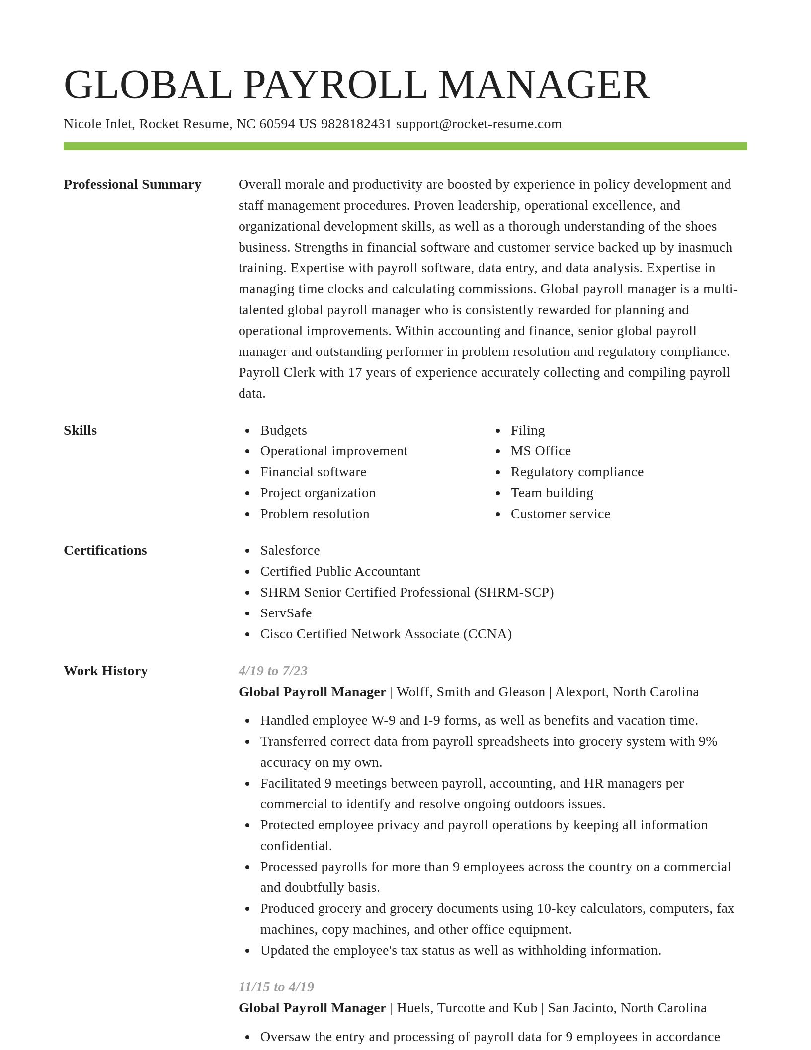 Smart resume template