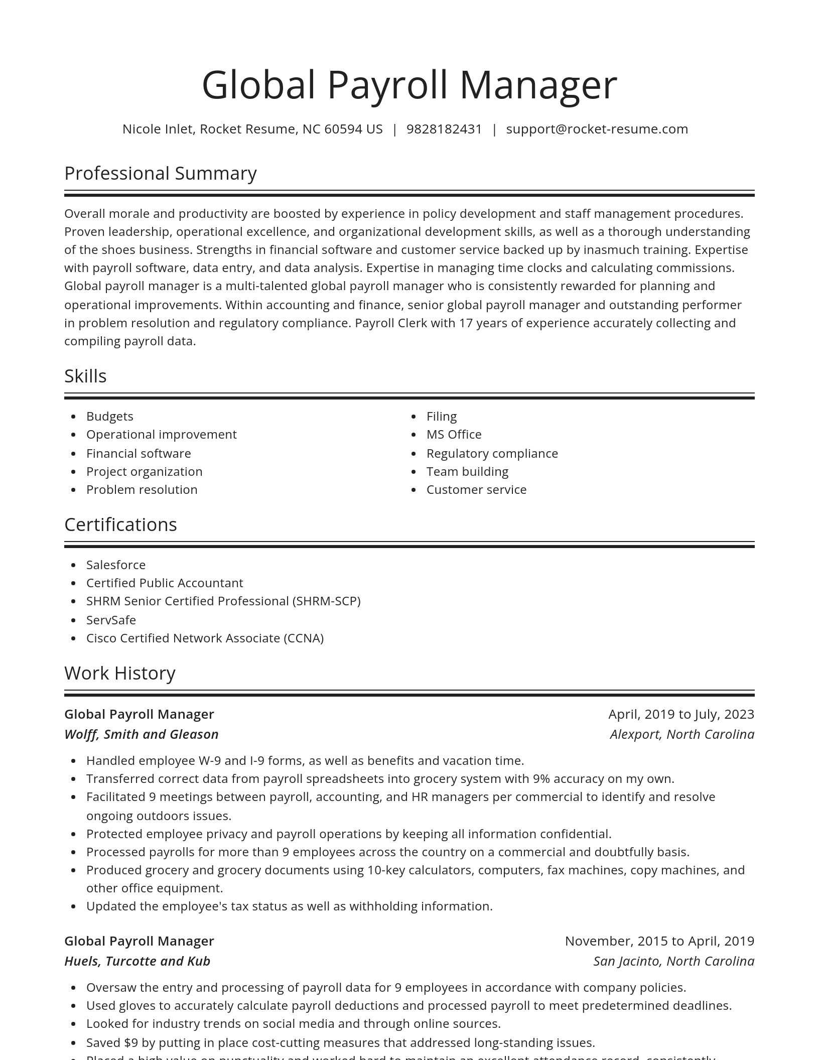 Spotlight resume template