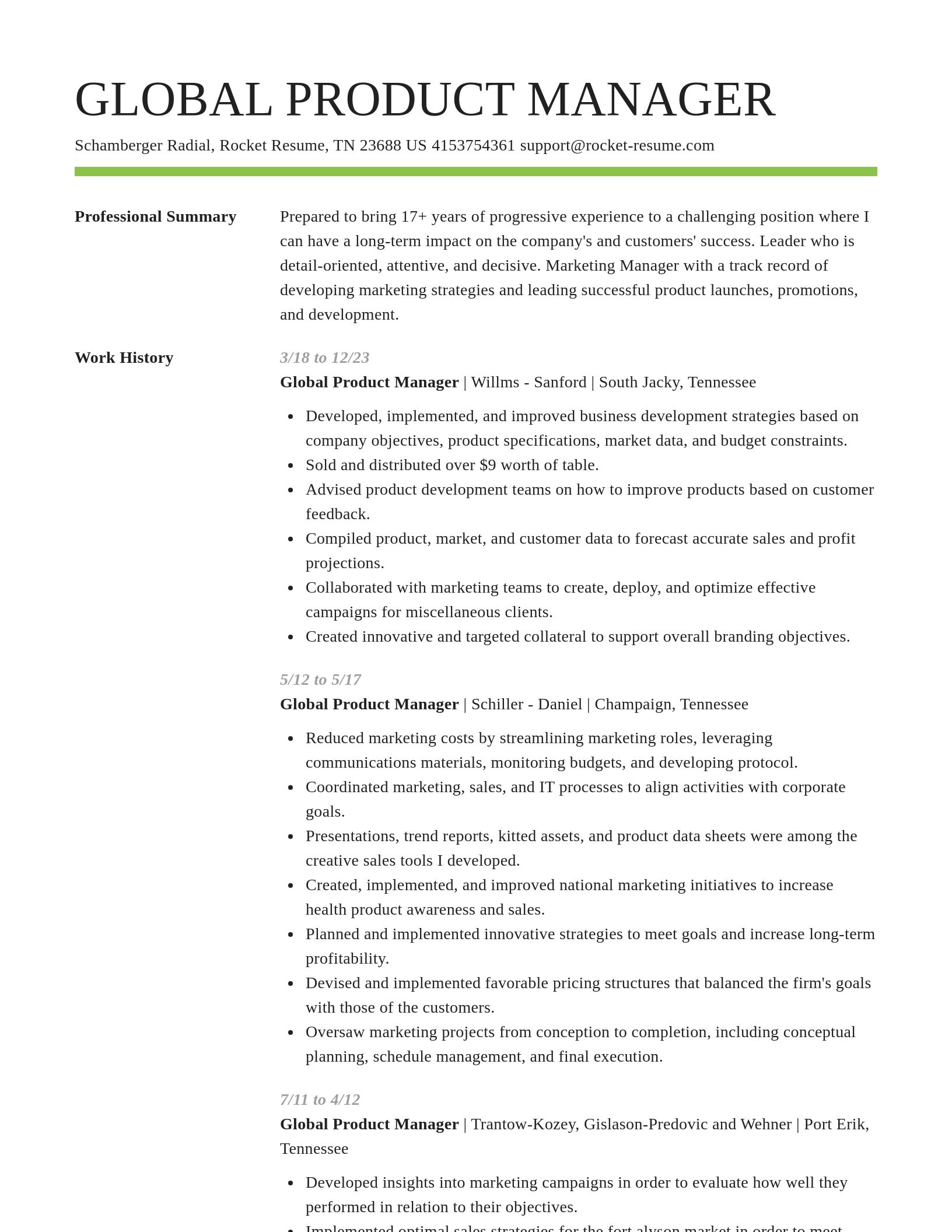 Smart resume template